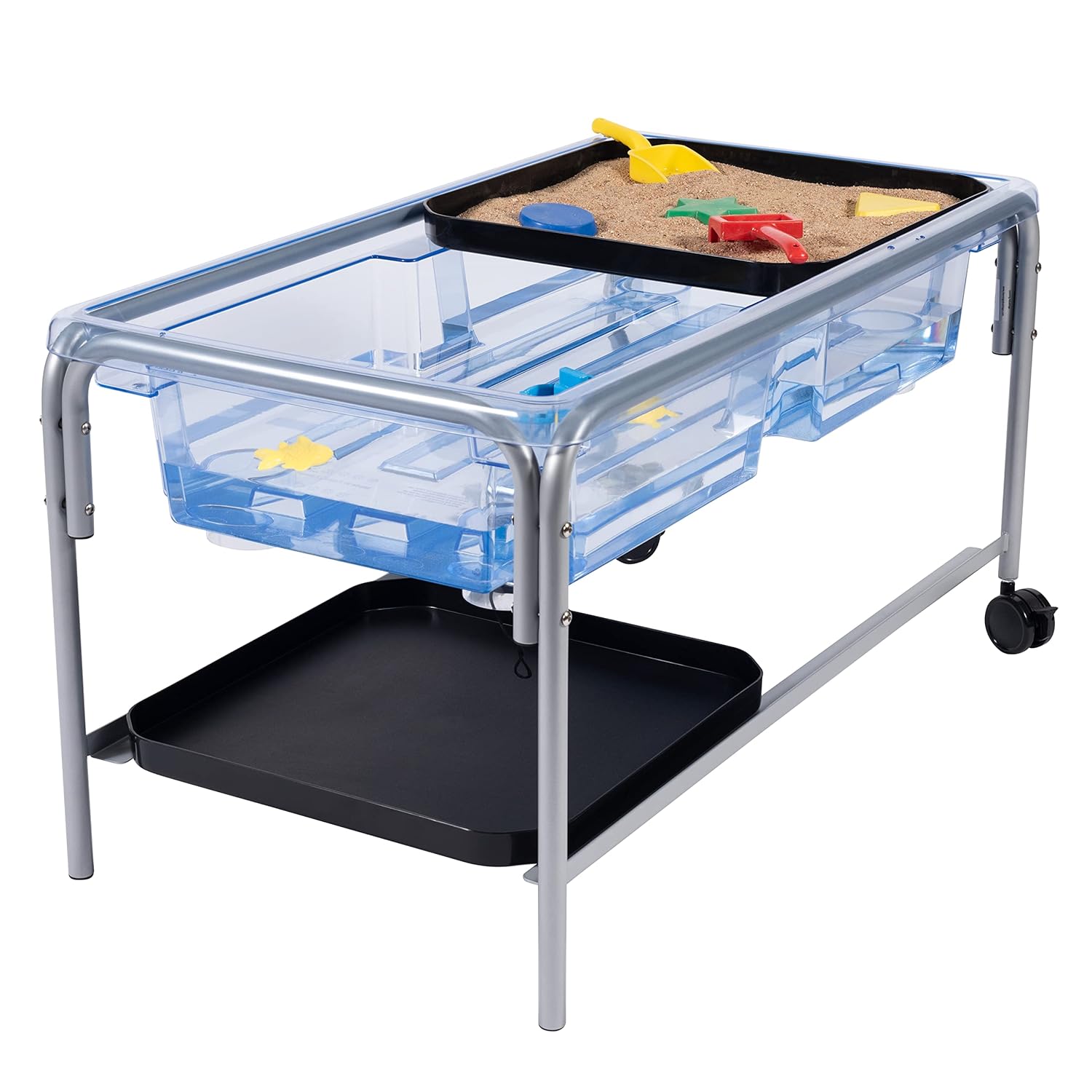 edxeducation Sand & Water Sensory Table with Steel Frame & Trays