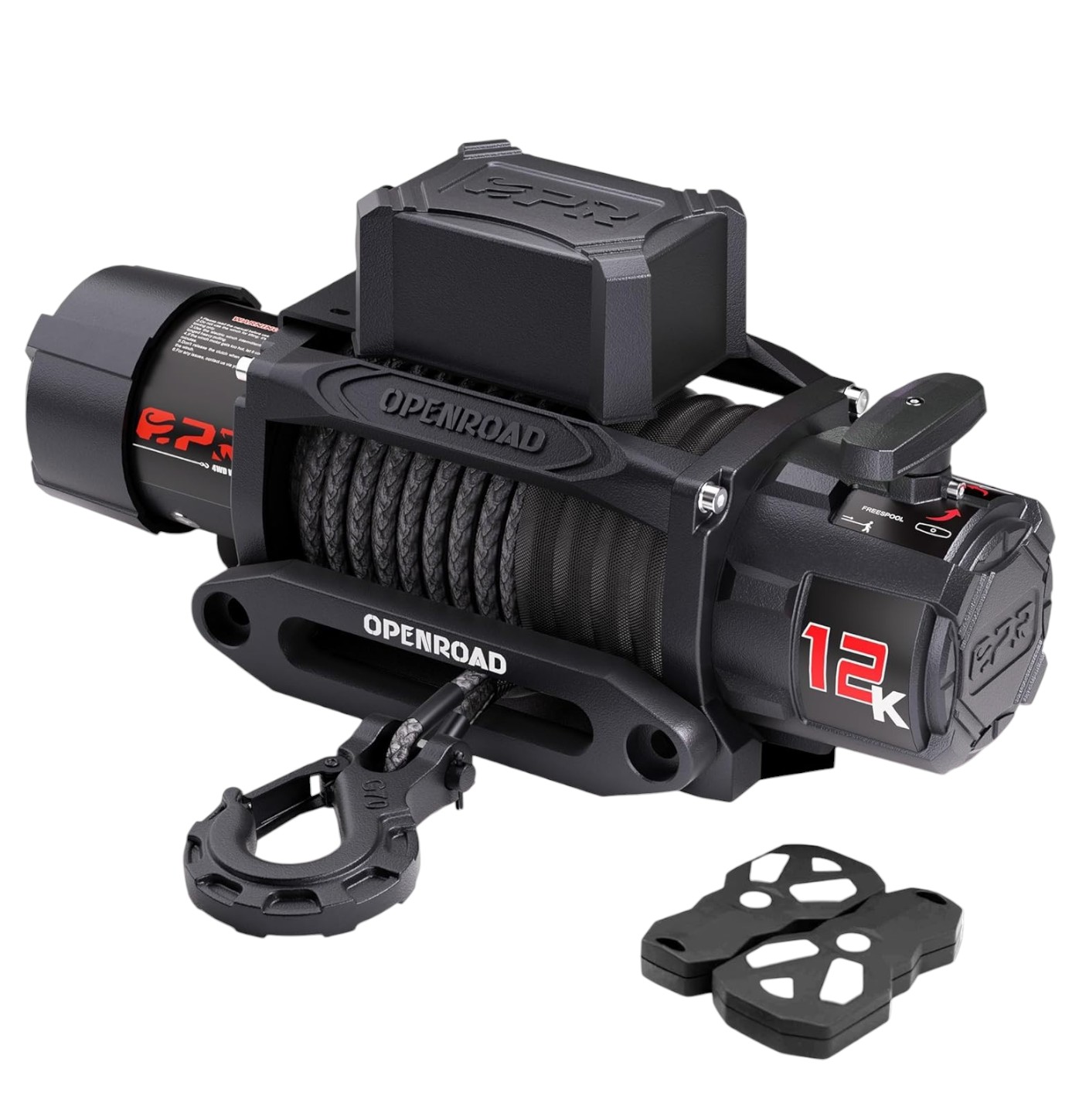 OPENROAD 12000lb Winch with Synthetic Rope & Wireless Remotes