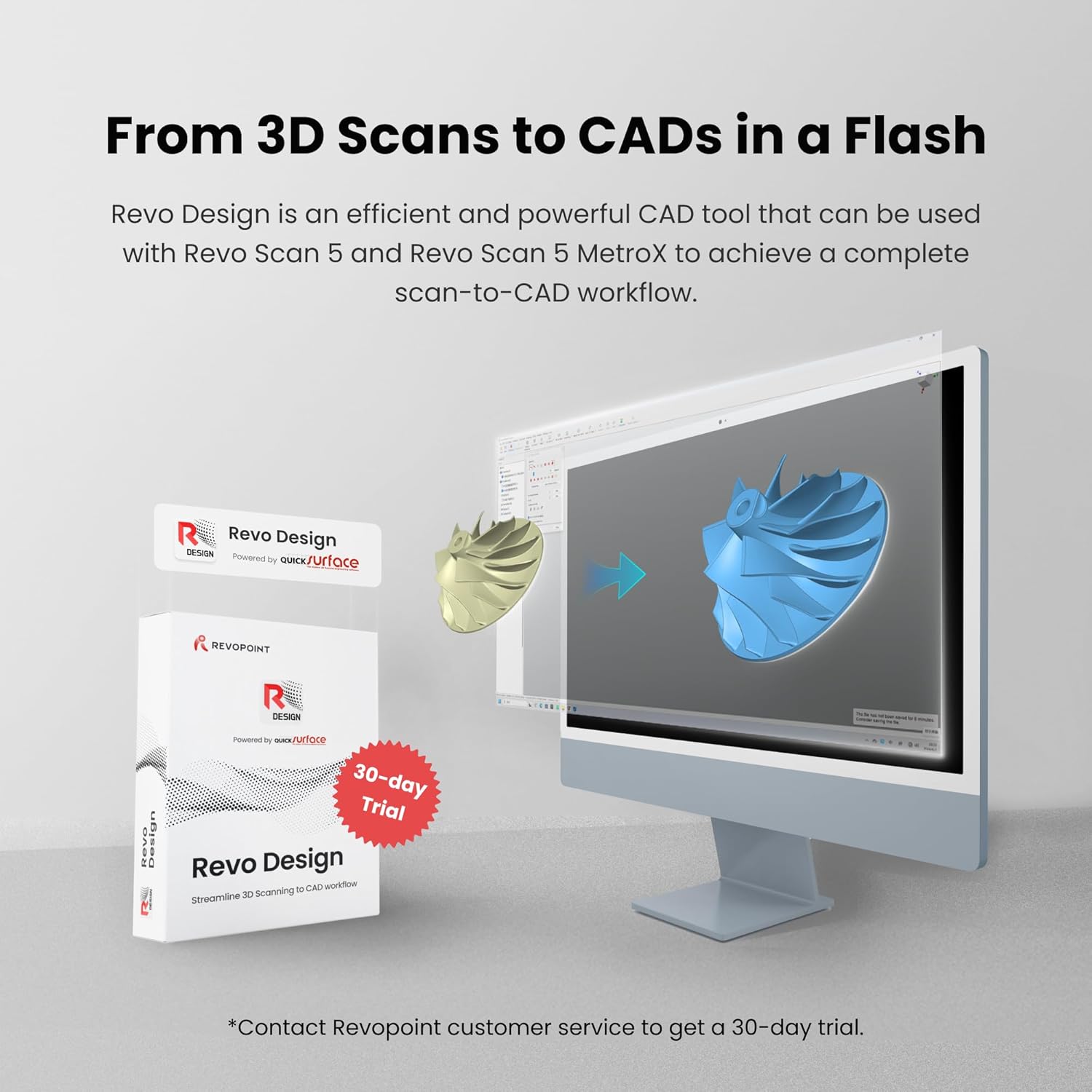 Revopoint MetroX 3D Scanner, Blue Light, 0.01mm Precision, 60fps