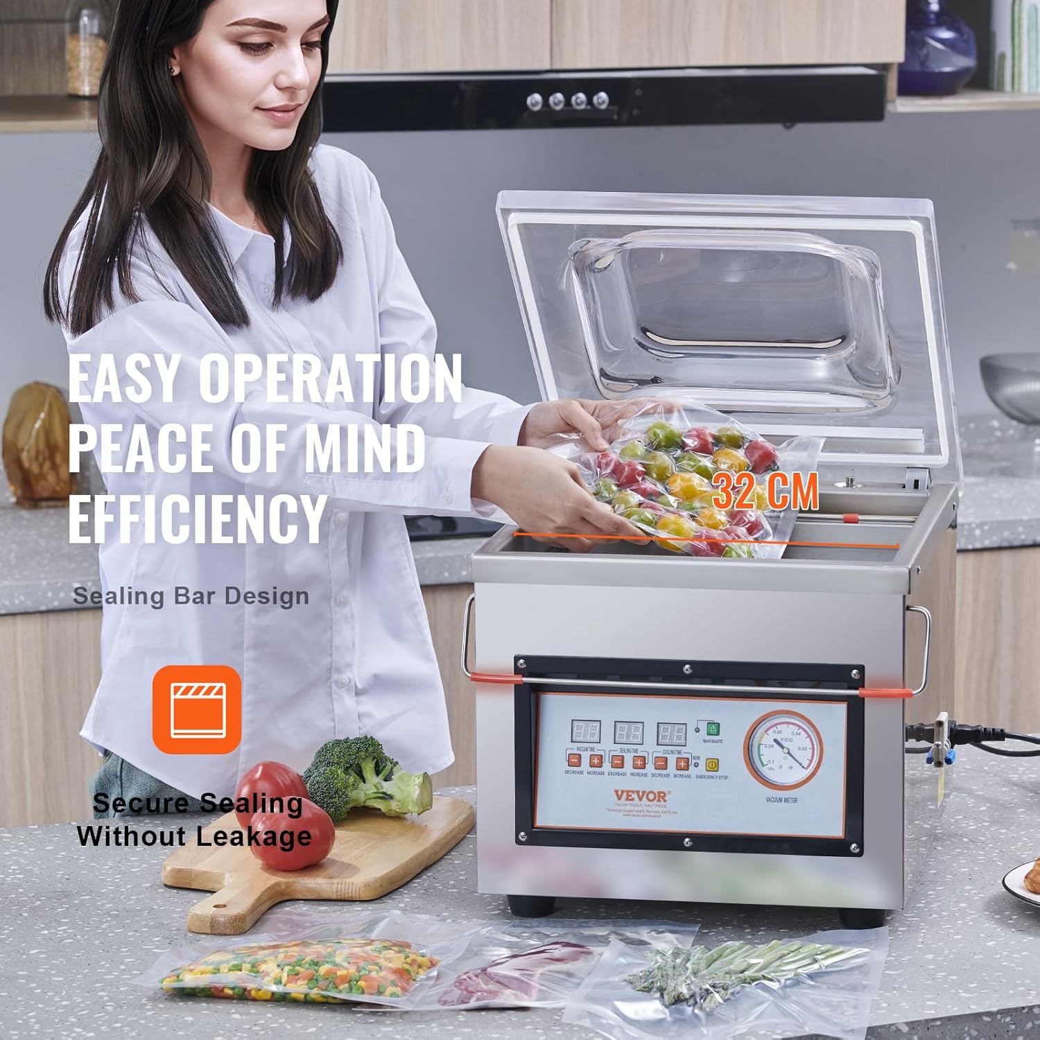 VEVOR DZ-260C Chamber Vacuum Sealer, 110V, Food Packaging