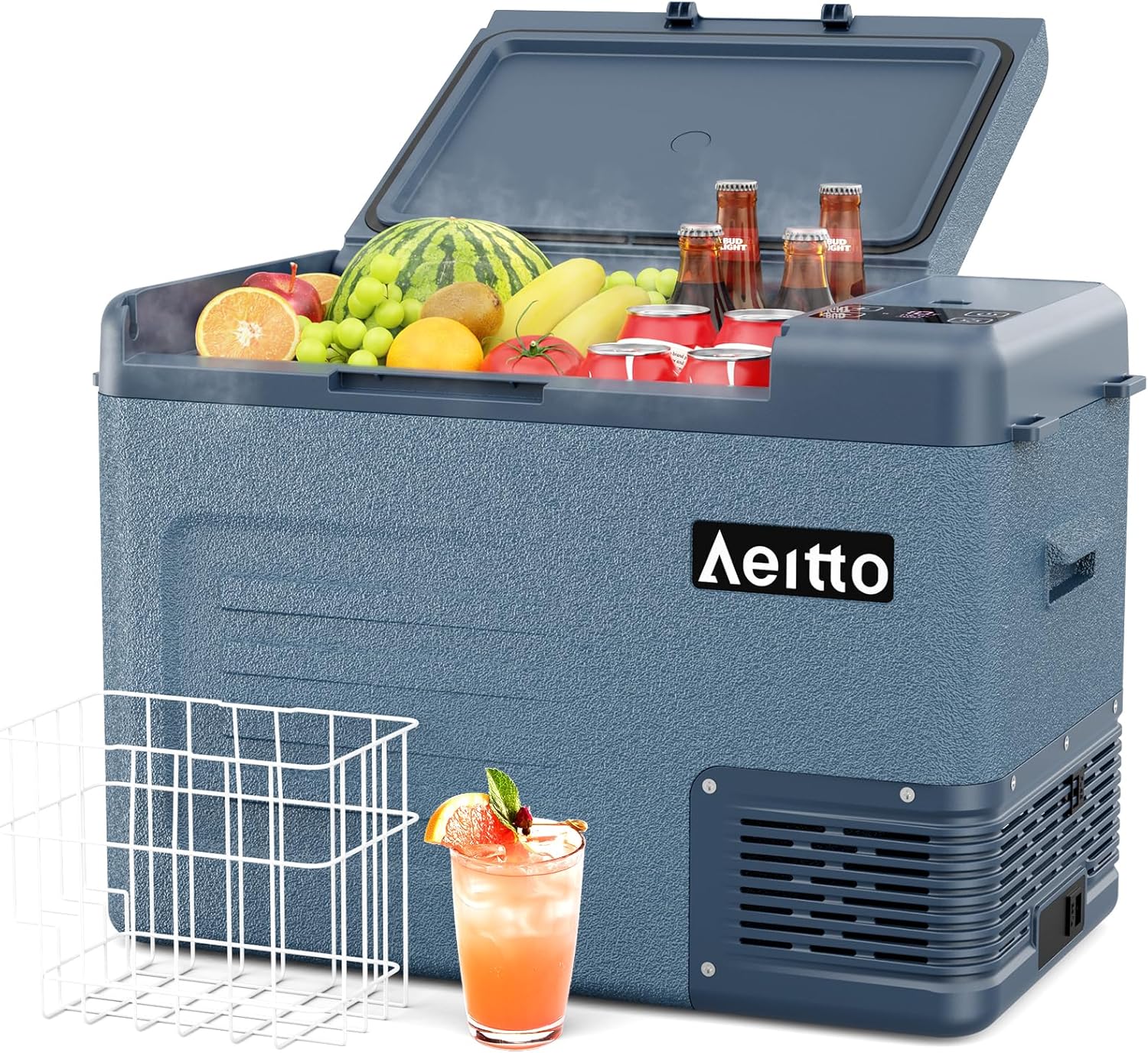 Aeitto 12V Car Refrigerator, 30Qt, Portable Cooler, AC/DC