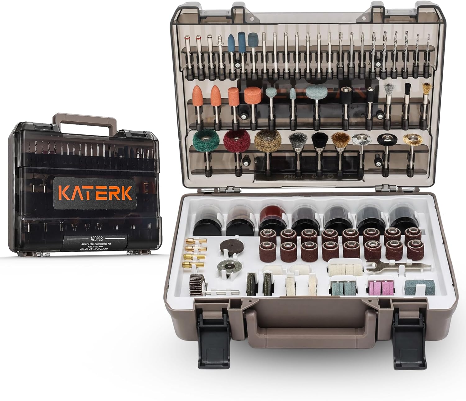 Katerk 420PCS Rotary Tool Accessories Kit, Fits Dremel, 1/8