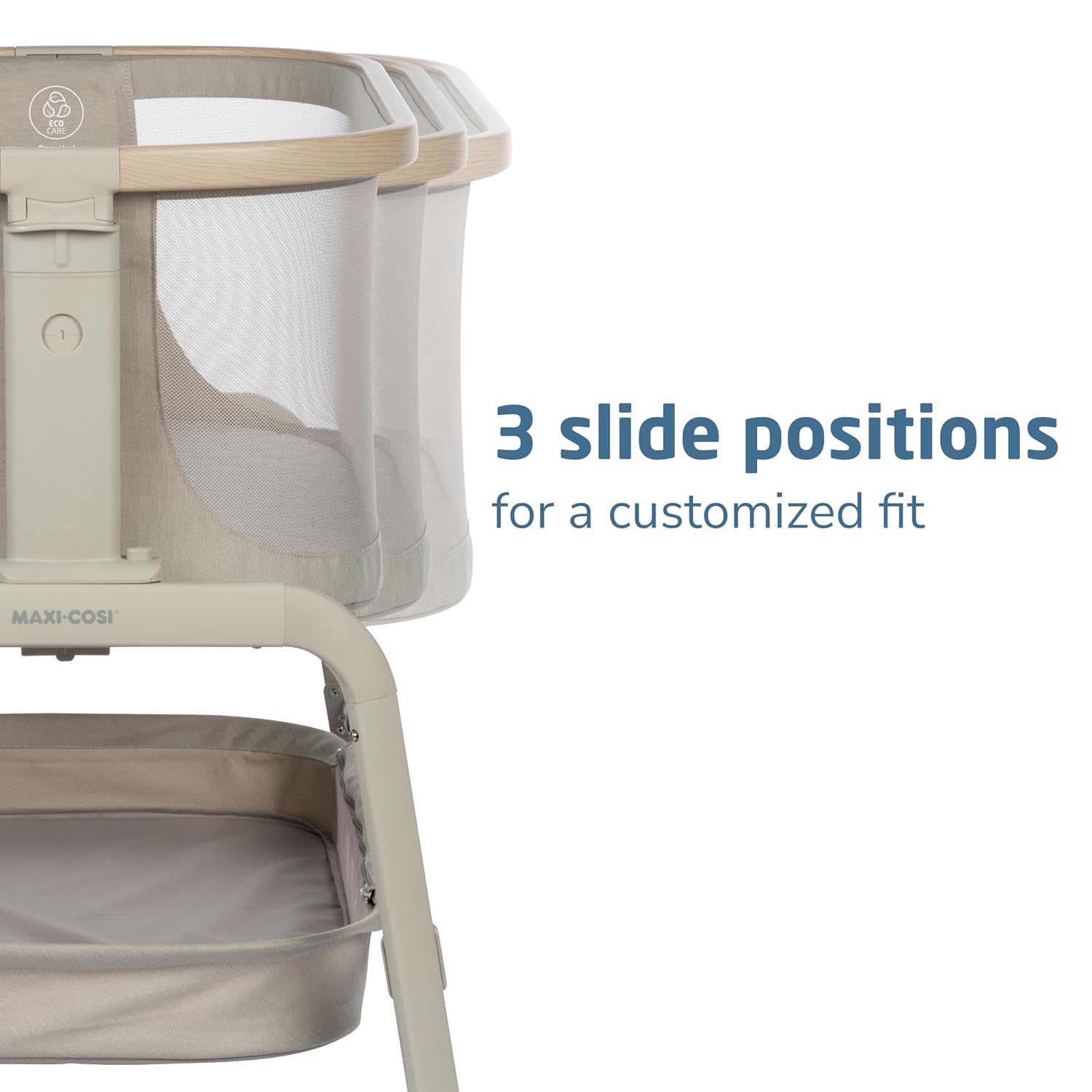 Maxi-Cosi Iora Bedside Sleeper Bassinet, Adjustable Height, Classic Oat
