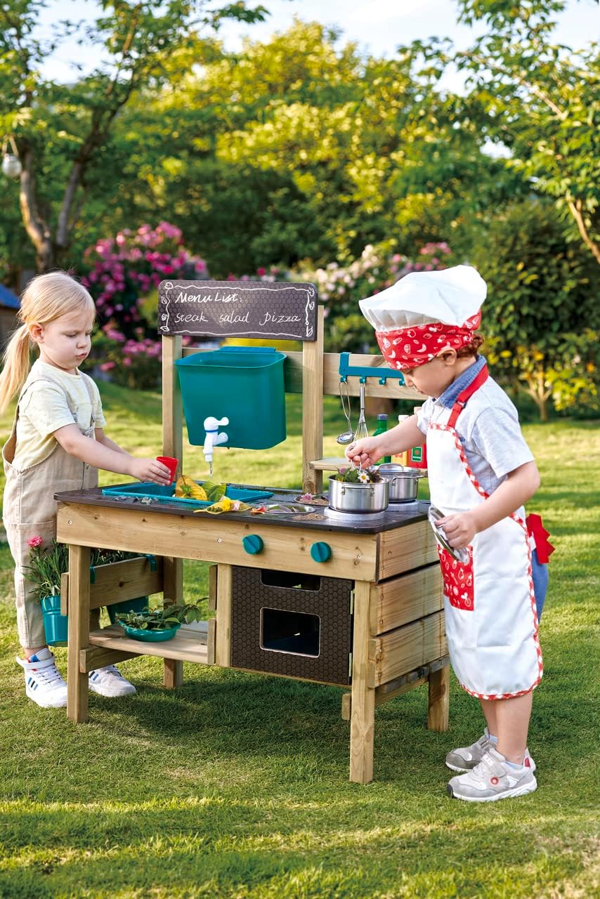 Hape Outdoor Mud Kitchen Wooden Toy Playset with Accessories