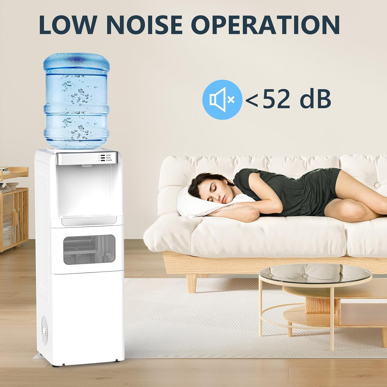 COWSAR 3-in-1 Water Cooler with Ice Maker, Hot/Cold, Top Loading