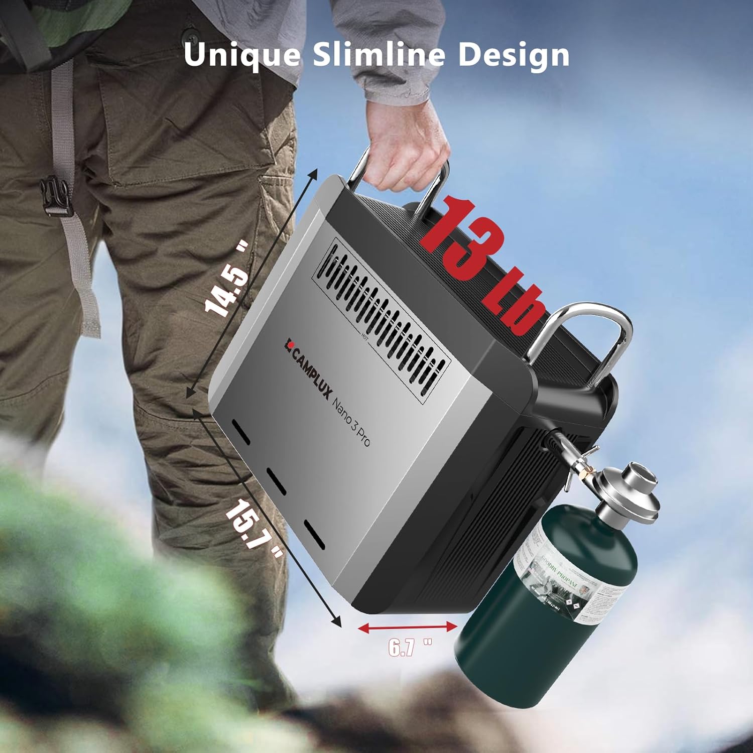 CAMPLUX Nano 3 Pro Portable Water Heater, Battery Powered, 1 lb