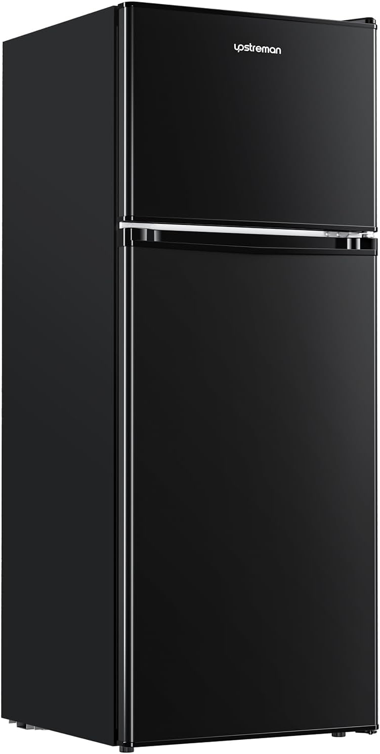 Upstreman 4.0 Cu.Ft Mini Fridge with Freezer, Black