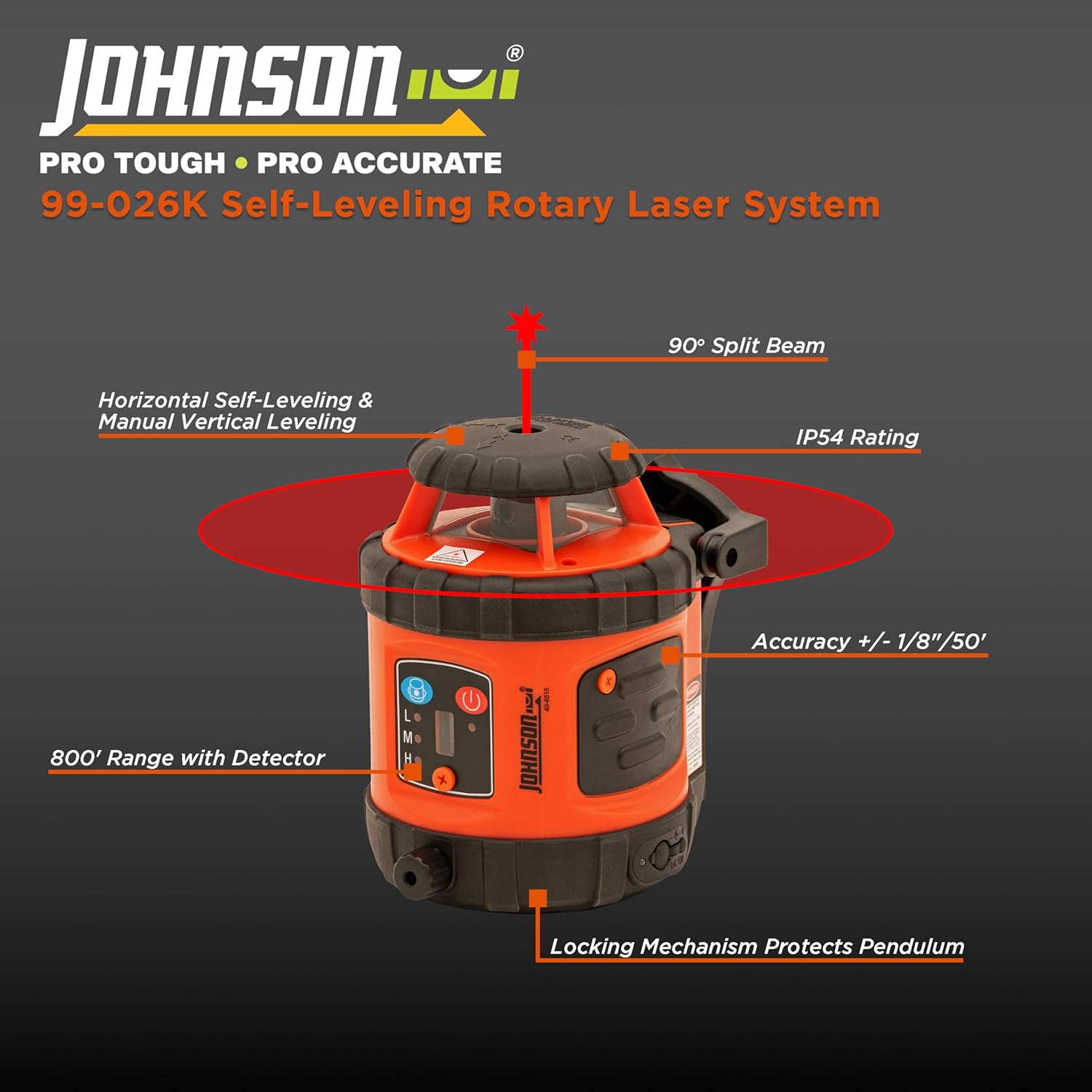 Johnson 99-026K Rotary Light System, Self-Leveling, Hard Case