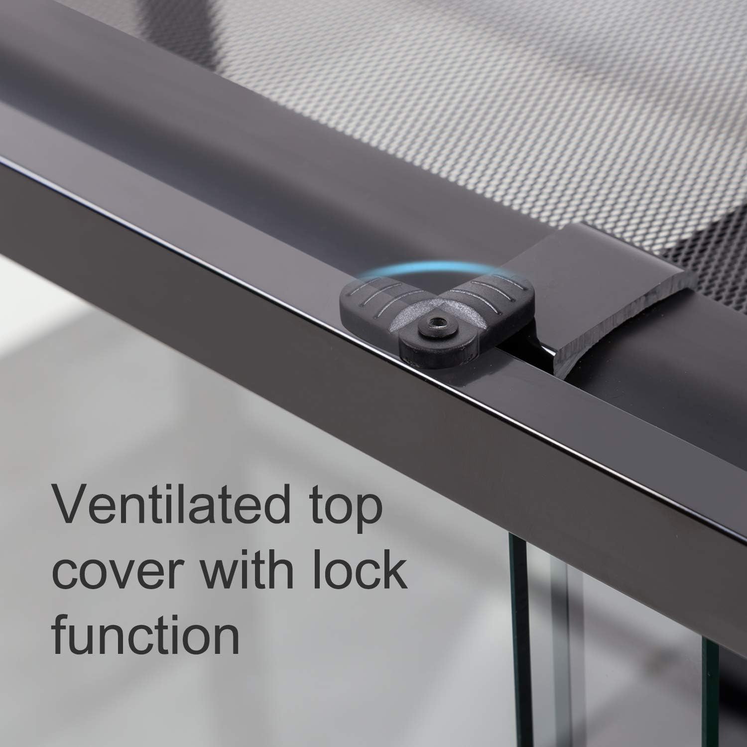 REPTI ZOO 67 Gallon Reptile Terrarium, Sliding Glass Doors, 48