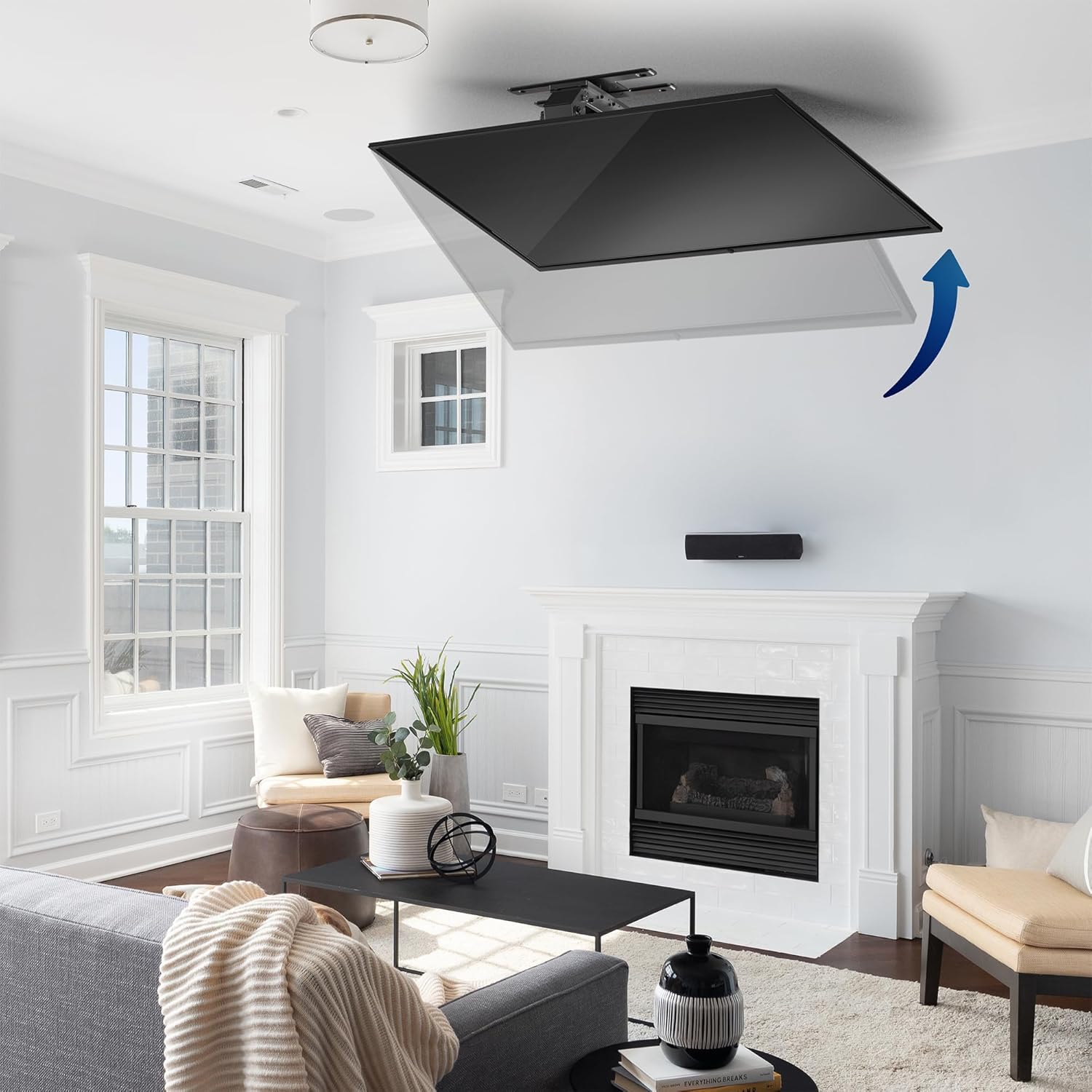 VIVO Electric Ceiling TV Mount, 37–70