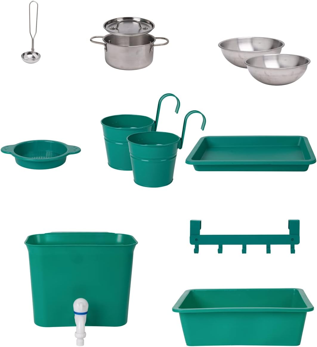 Hape Outdoor Mud Kitchen Wooden Toy Playset with Accessories