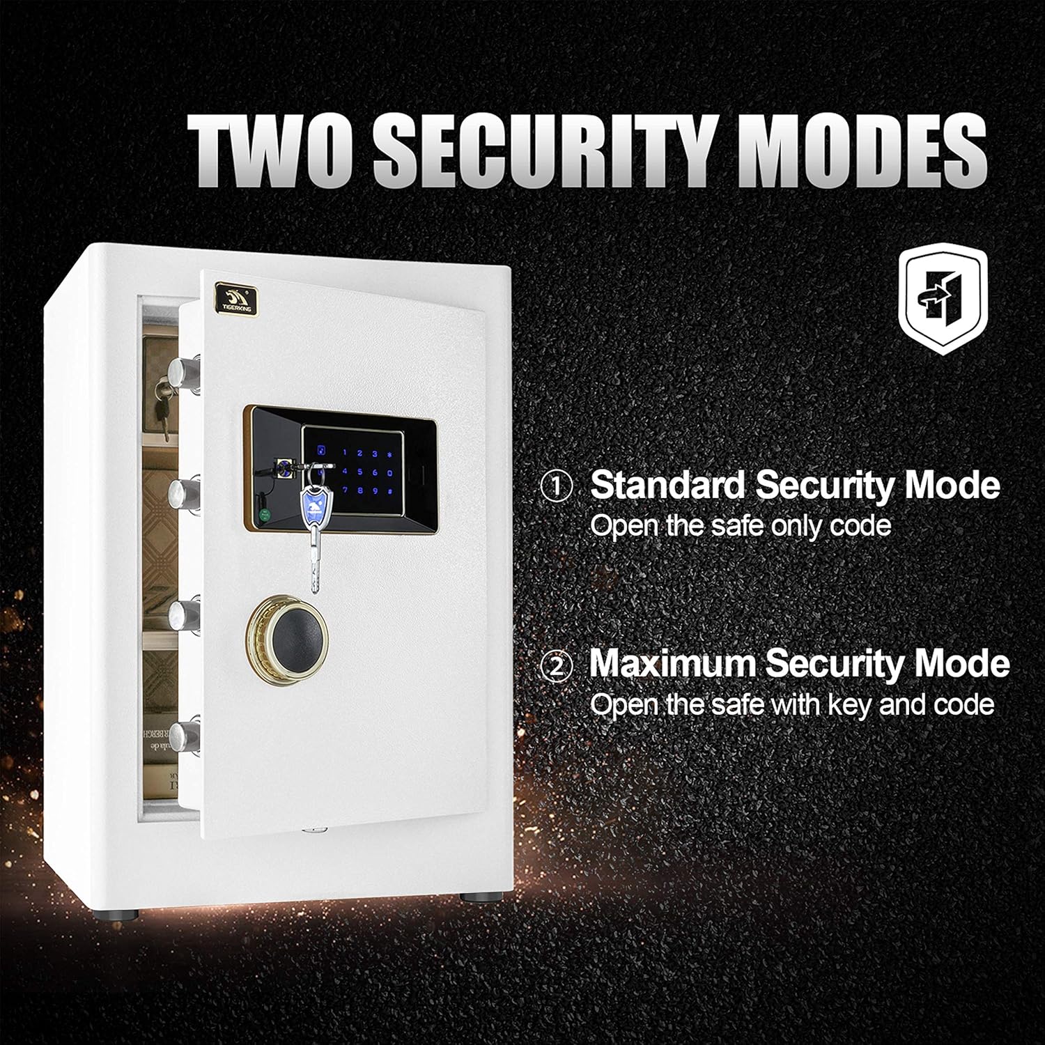 TIGERKING Heavy Duty Home Safe, Digital, 2.05 Cuft, White