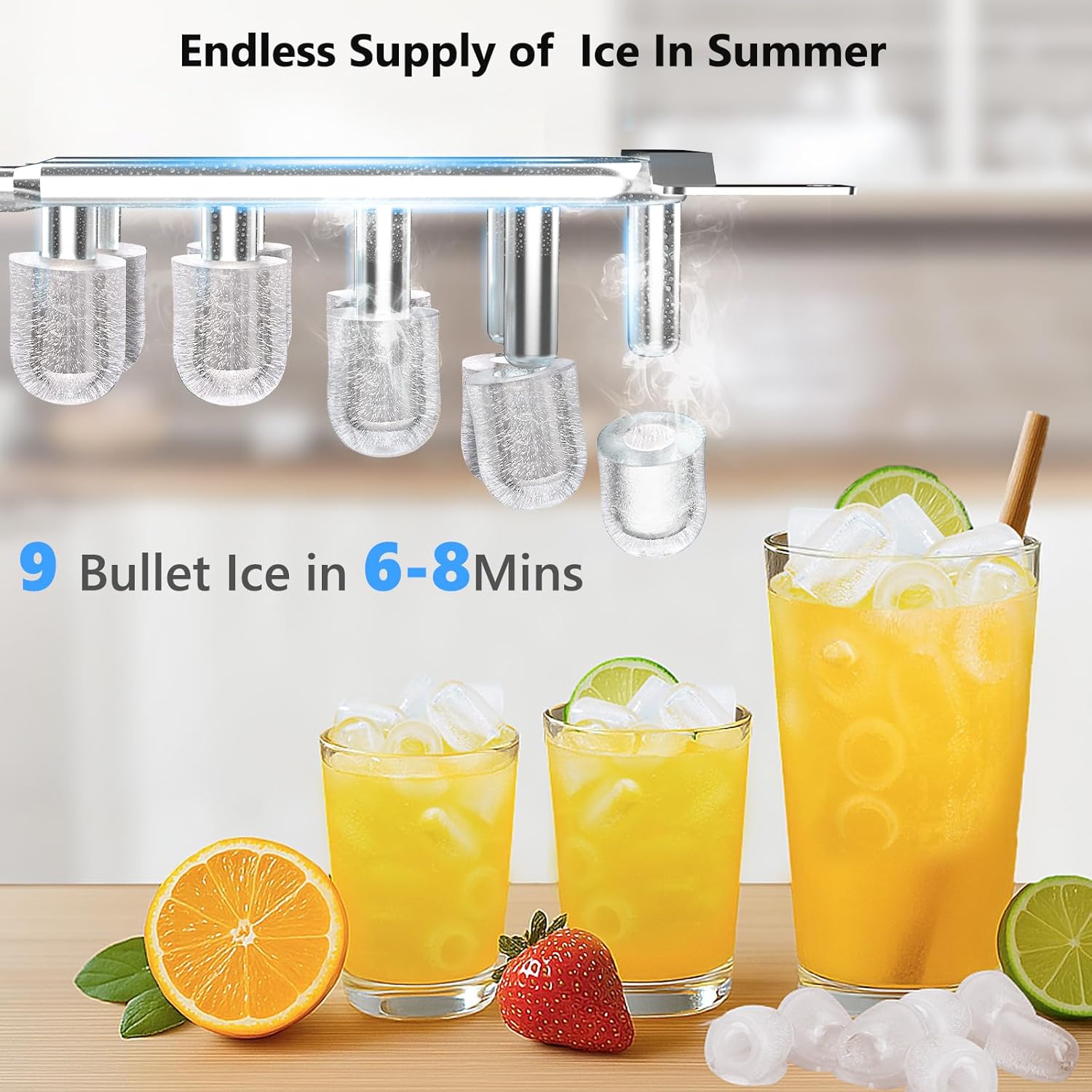 Top Loading Water Dispenser with Ice Maker, Hot & Cold, 5 Gallon, Child Lock, Black