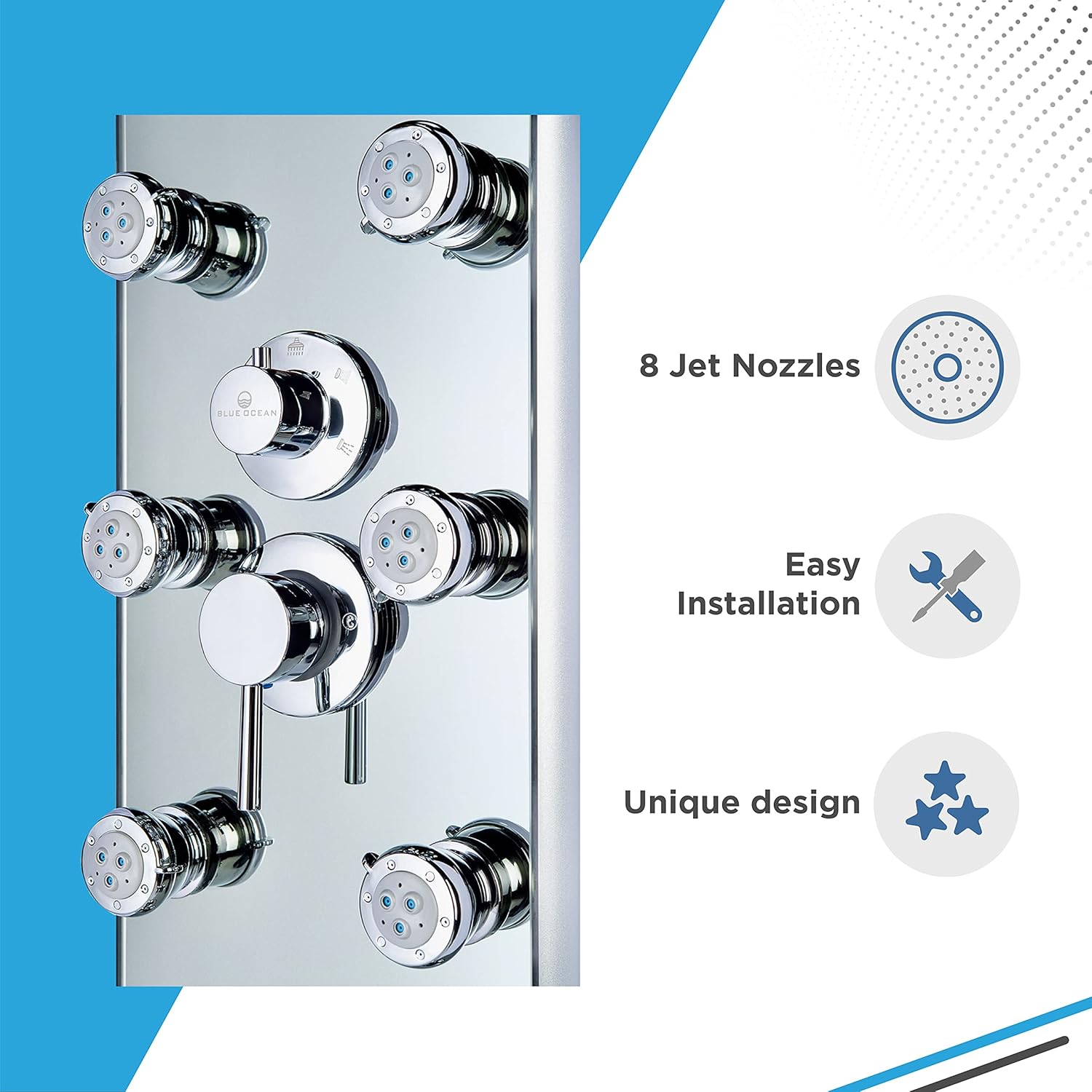 Blue Ocean SPA392M Shower Panel Tower, 52