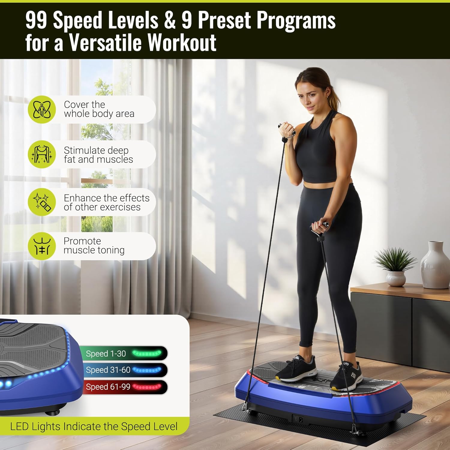 FLYBIRD 4D Vibration Plate, 500lb Capacity, Triple Motor, Bone Density