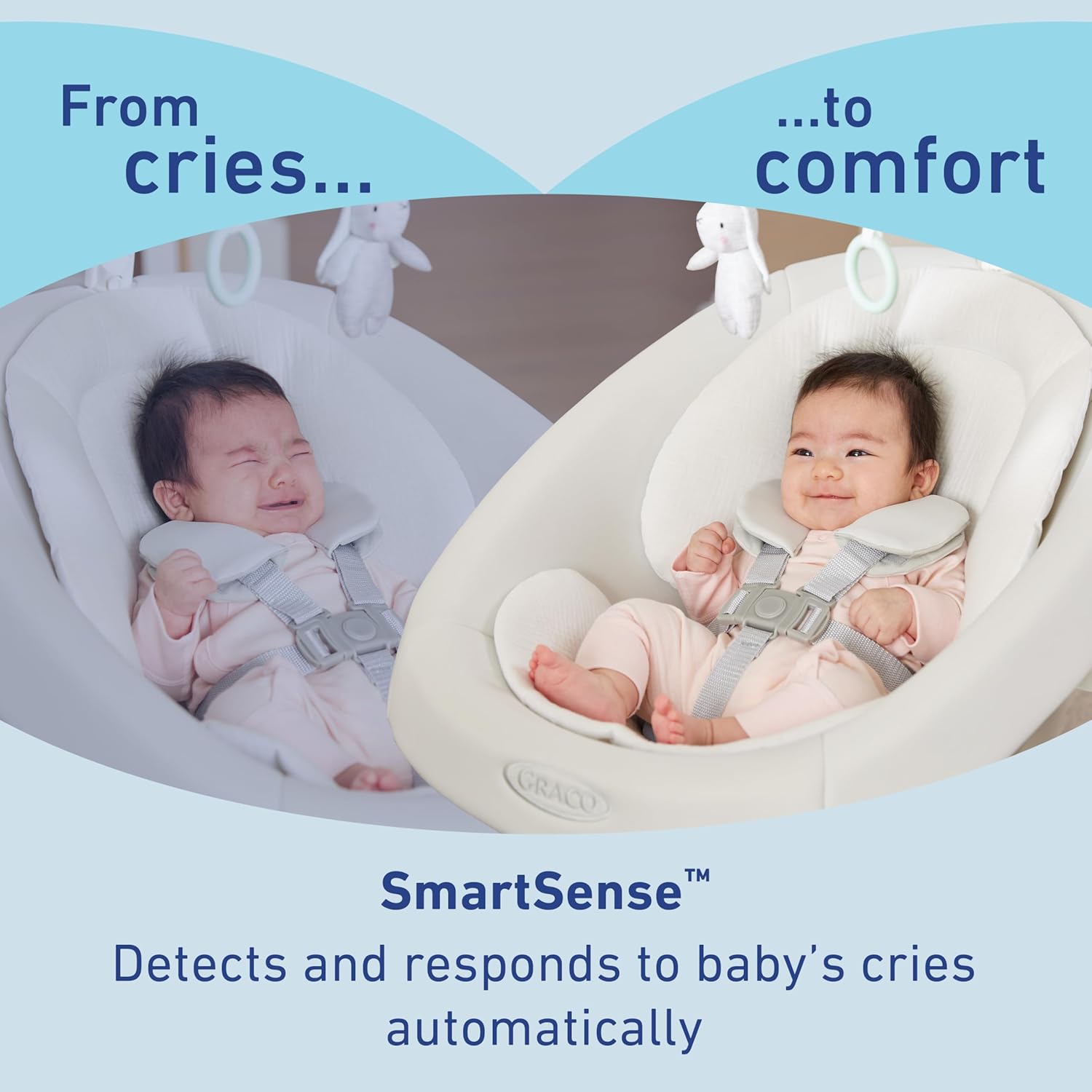 Graco SmartSense Baby Swing with Cry Detection, Rori