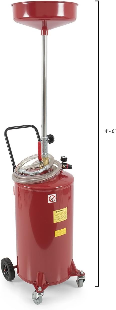 ARKSEN 20 Gallon Waste Oil Drain Tank, Portable, Adjustable Height