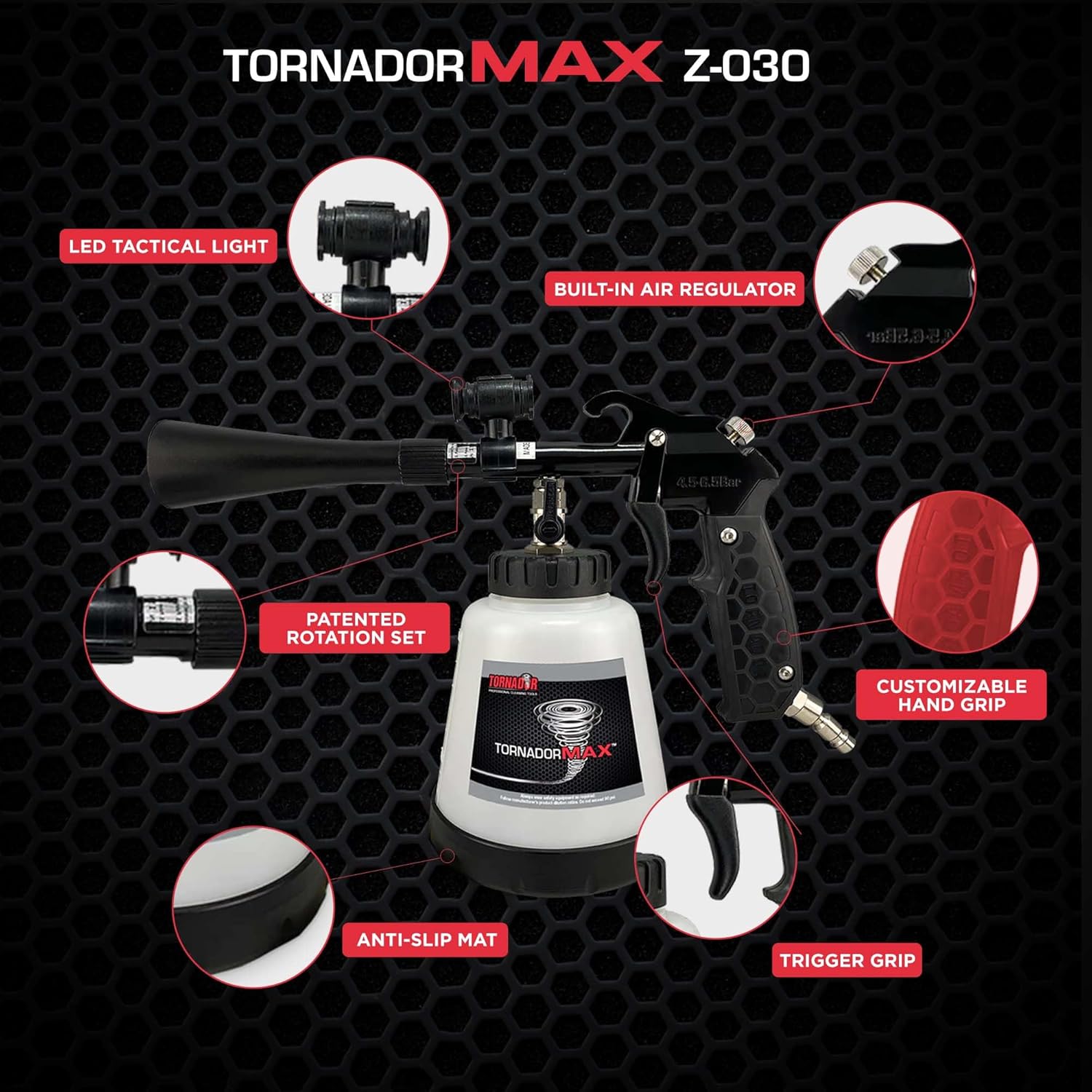 Tornador Max Z-030 Car Cleaning Tool, 32oz, LED, High-Pressure
