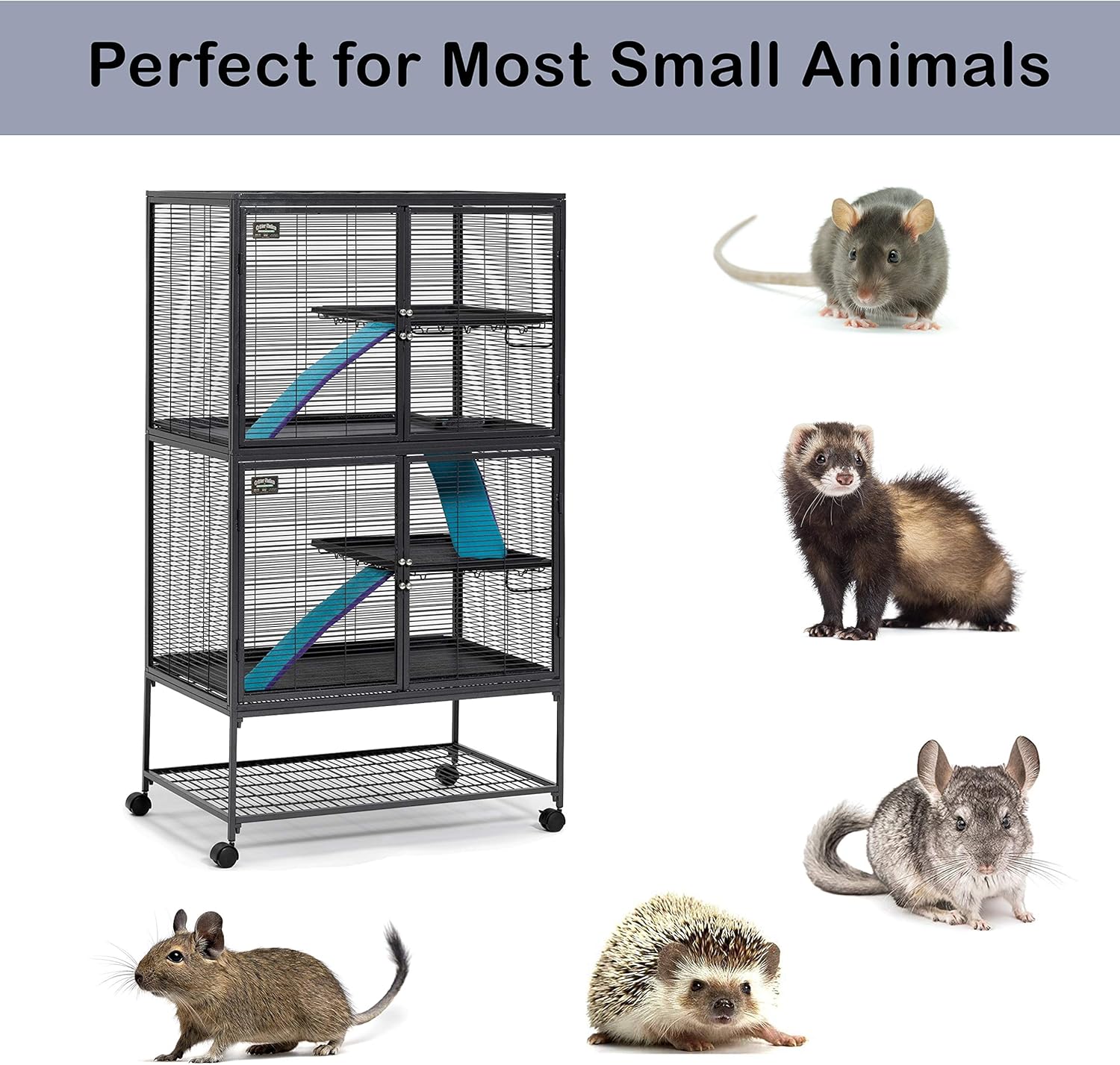 MidWest Critter Nation Double Cage, 4 Tiers, for Rats, Ferrets, Chinchillas