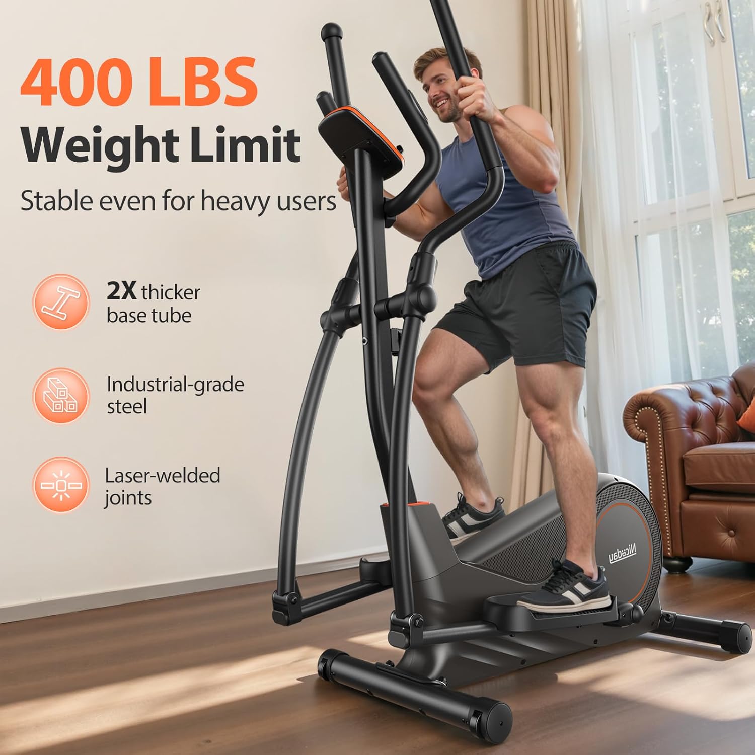 Niceday Elliptical Machine, 15.5–20IN Stride, 16 Levels, 500LB Capacity
