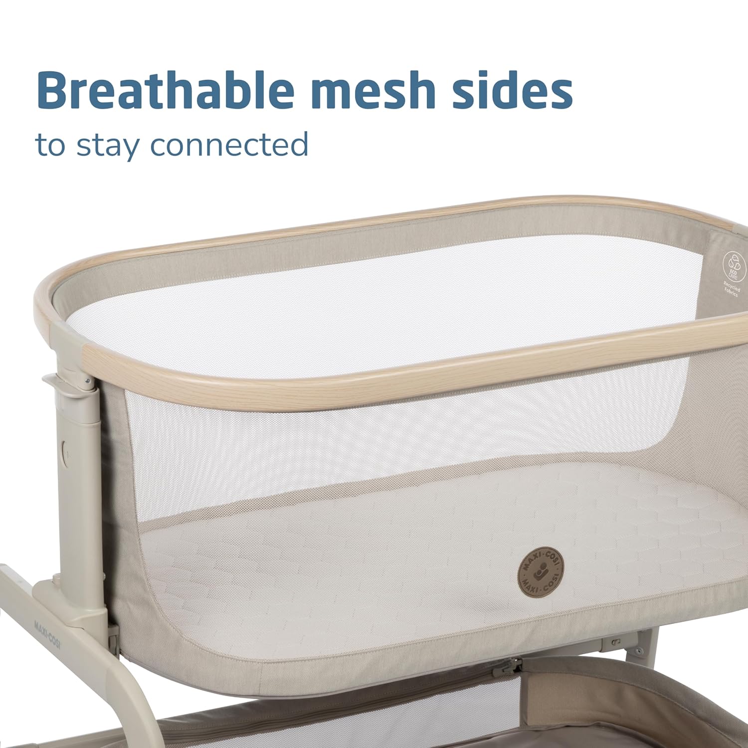 Maxi-Cosi Iora Bedside Sleeper Bassinet, Adjustable Height, Classic Oat
