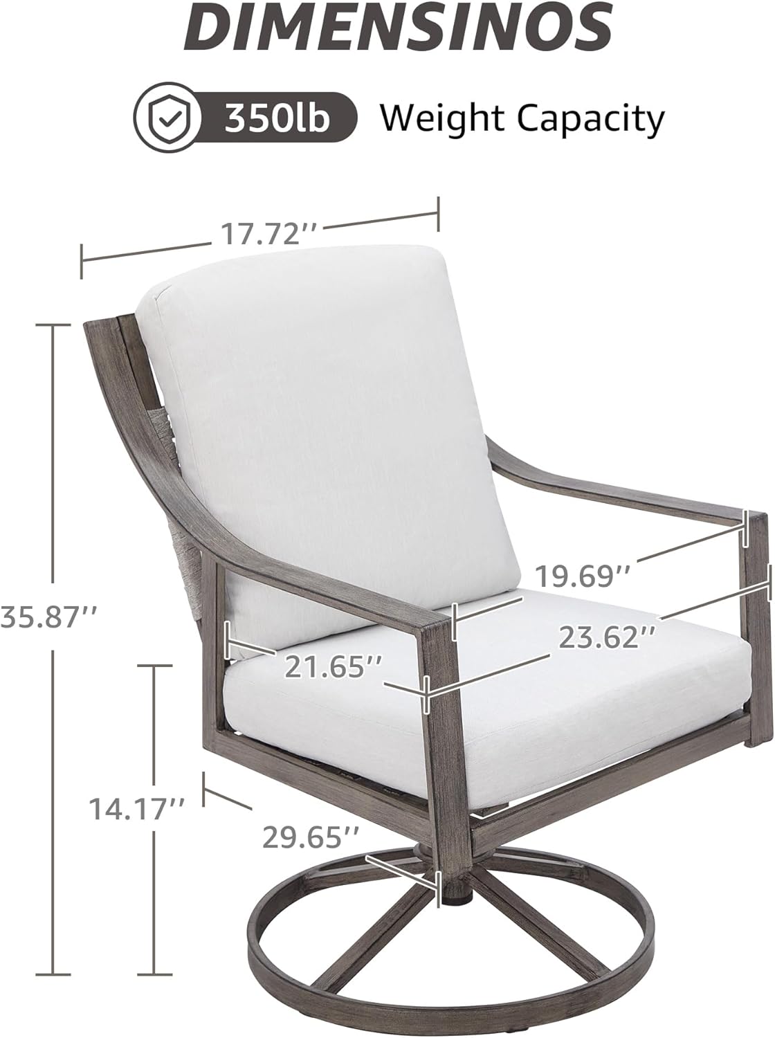 NATURAL EXPRESSIONS 5-Piece Patio Dining Set with Swivel Chairs & Table