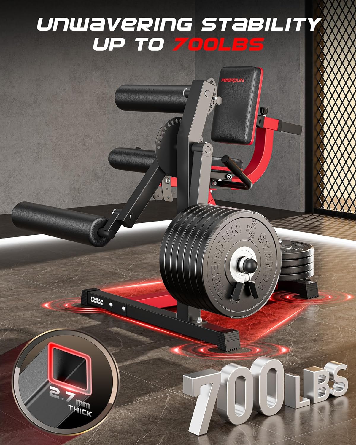 FEIERDUN 4-in-1 Leg Extension Curl Machine, 700lb Capacity, Adjustable