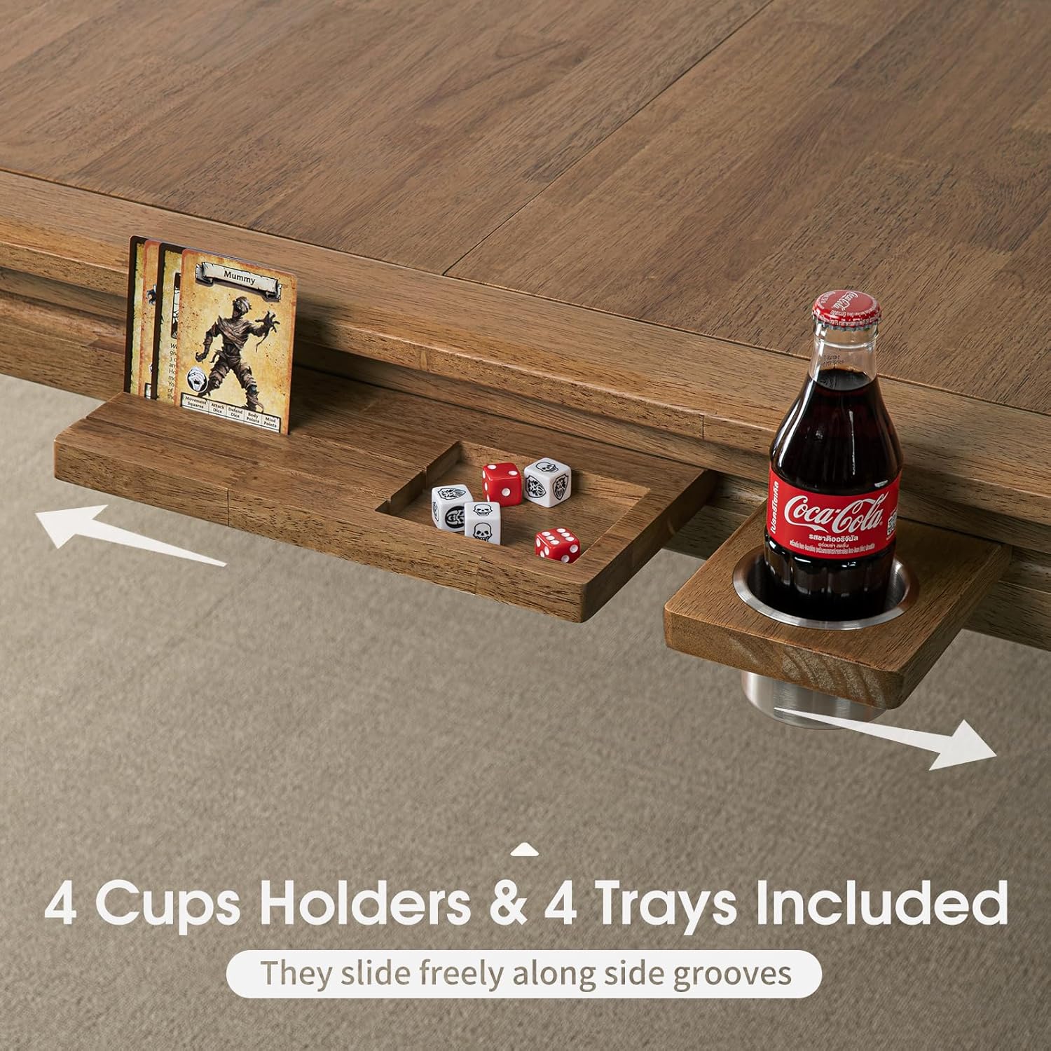 Board Game Table with Removable Top, Seats 4–6, 57