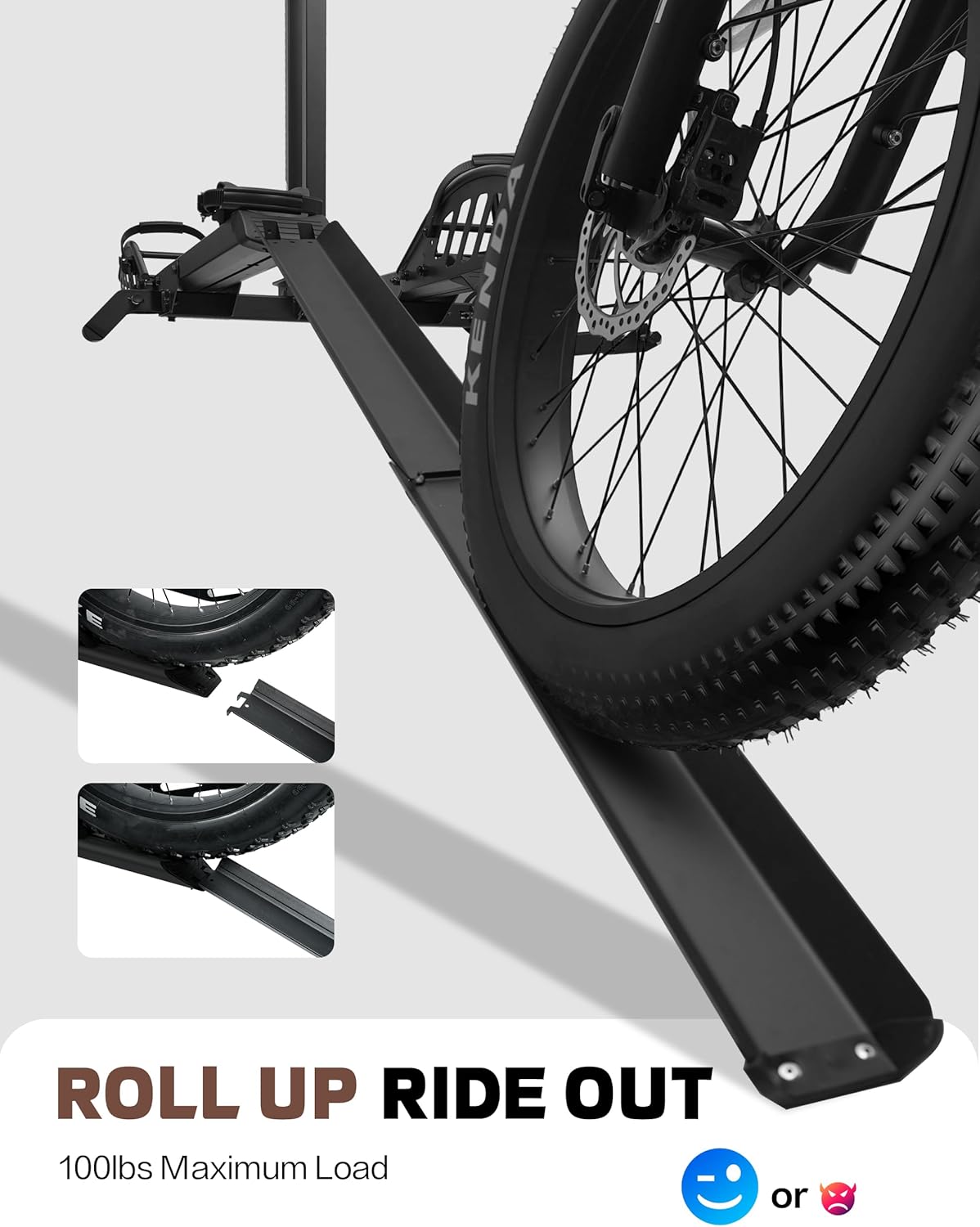 E-Bike Hitch Rack with Ramp, 2-Bike, 200lb Capacity, Foldable