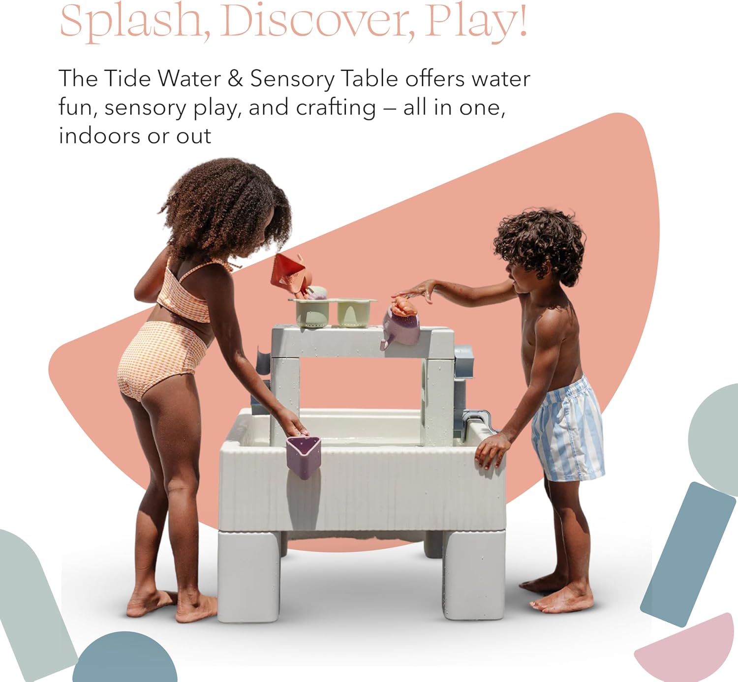 PLAYSMOL 3-in-1 Water & Sensory Table for Kids, Ages 3+