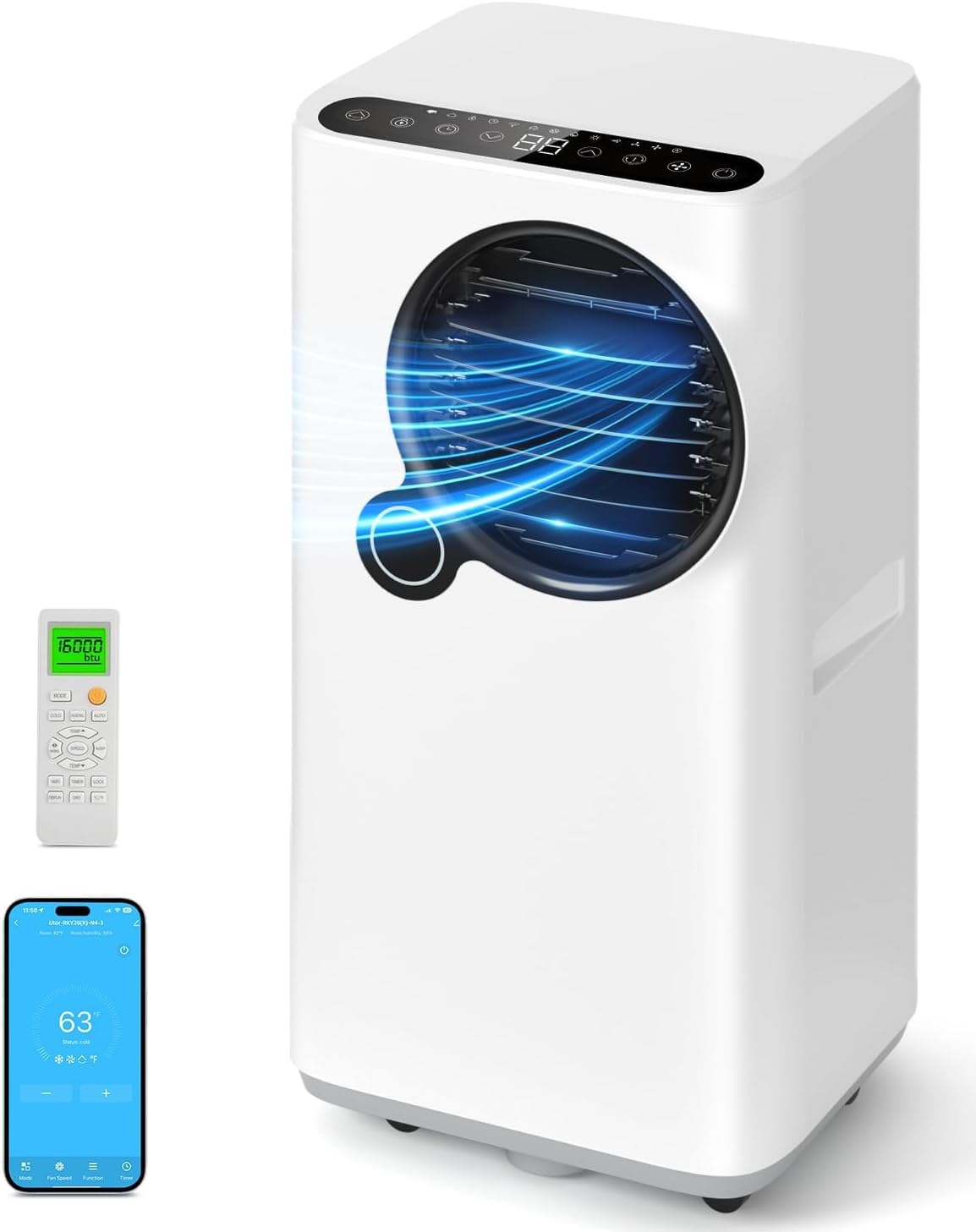 Portable Air Conditioner, 16000 BTU, Smart APP Control, Timer