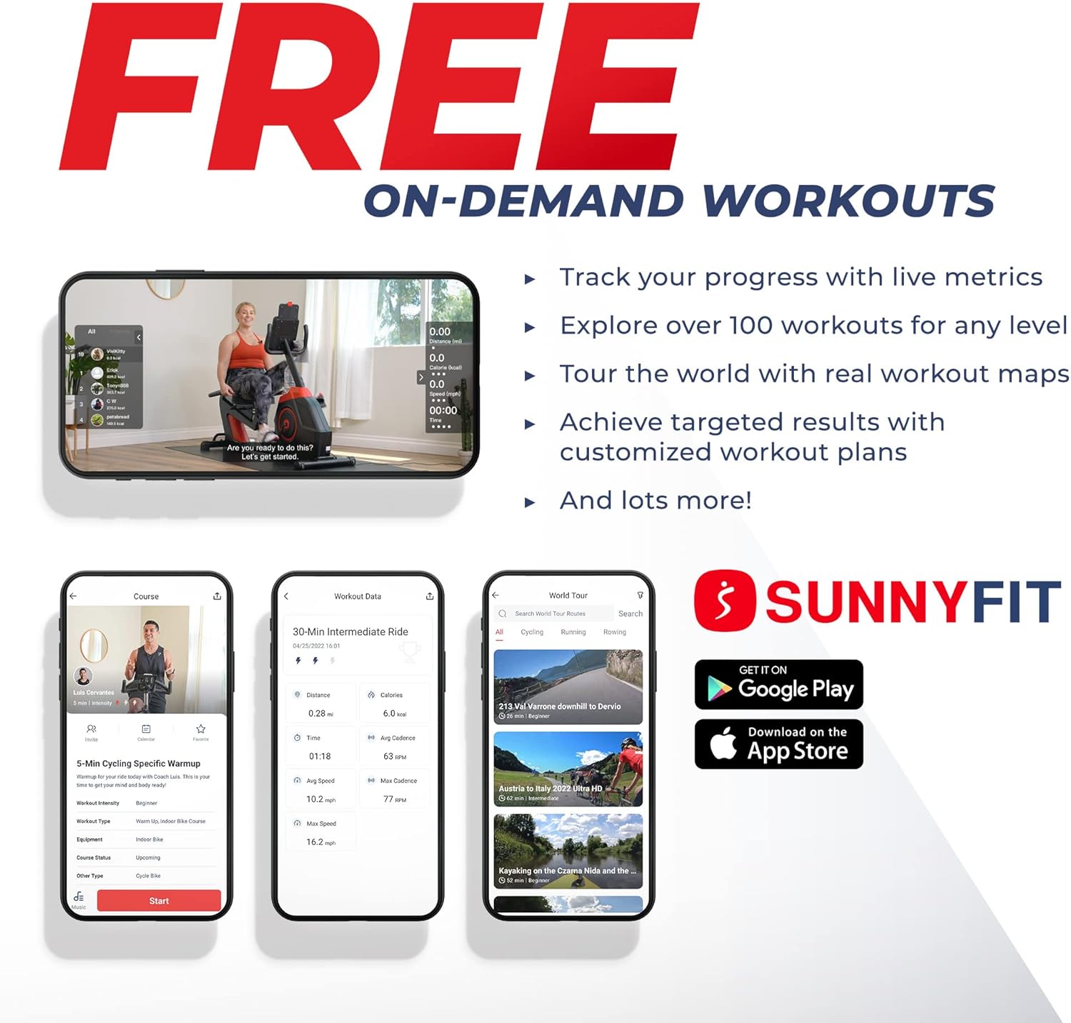 Sunny Elite Recumbent Cross Trainer, Arm/Leg Workout, Bluetooth App