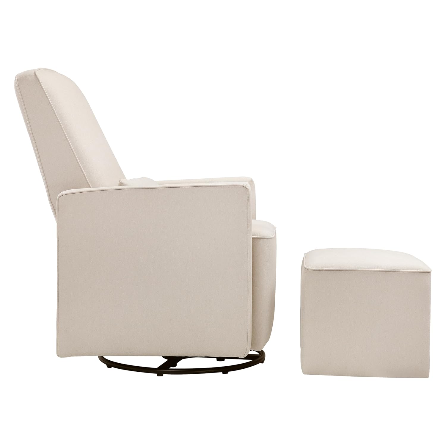 DaVinci Olive Swivel Glider with Ottoman, Cream, Greenguard Certified