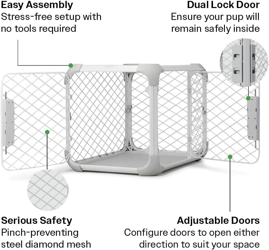 DIGGS Evolv Slim Dog Crate, Medium, Modular Design, Ash