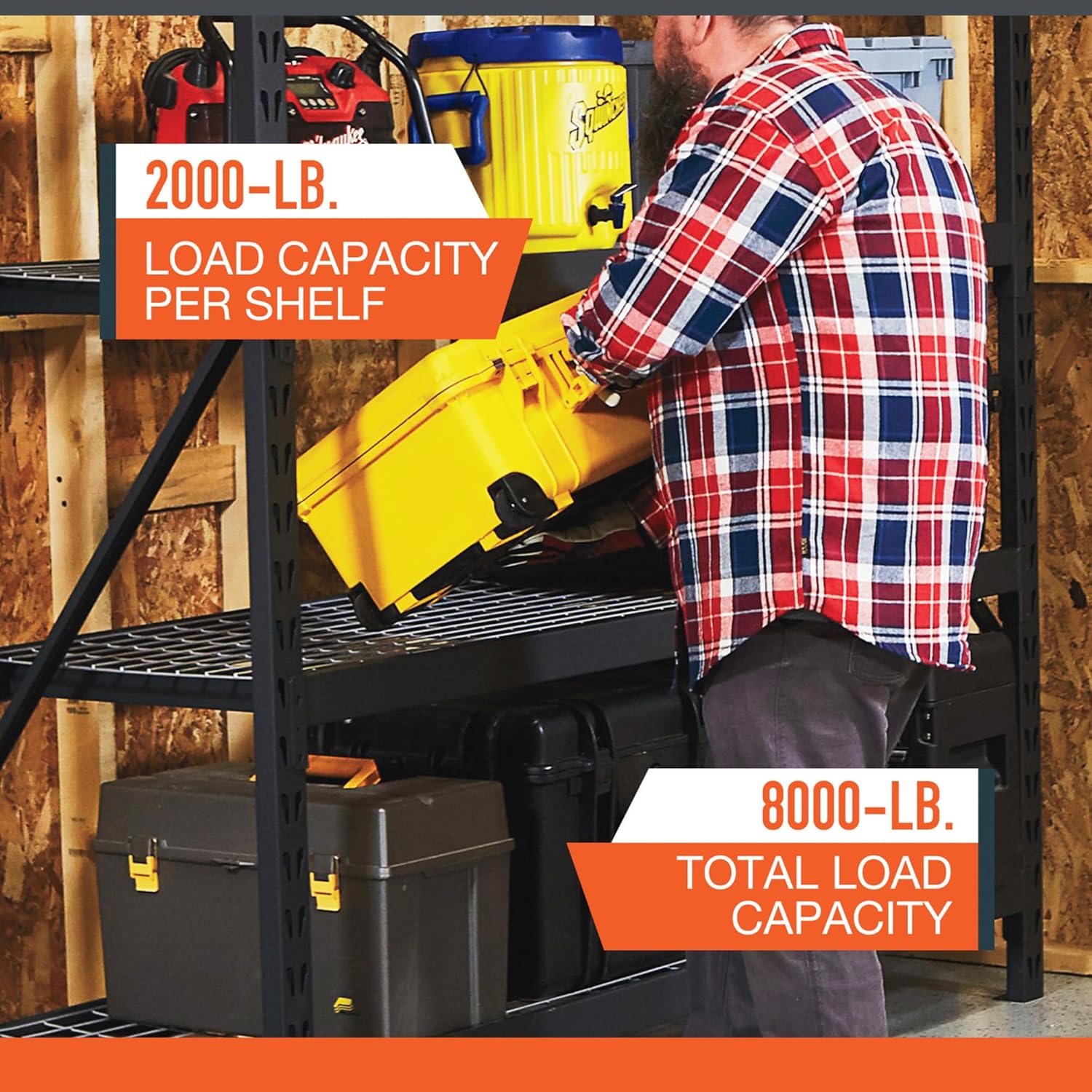 Ironton 4-Tier Steel Shelving Unit, 8000lb Capacity, 77