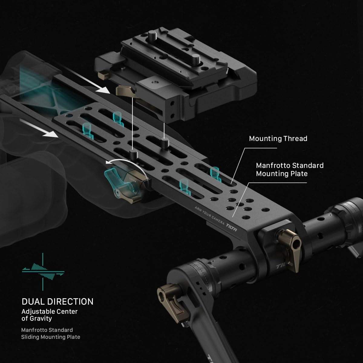 Tilta Lightweight Shoulder Rig, Foldable, Aluminum, TA-LSR-B