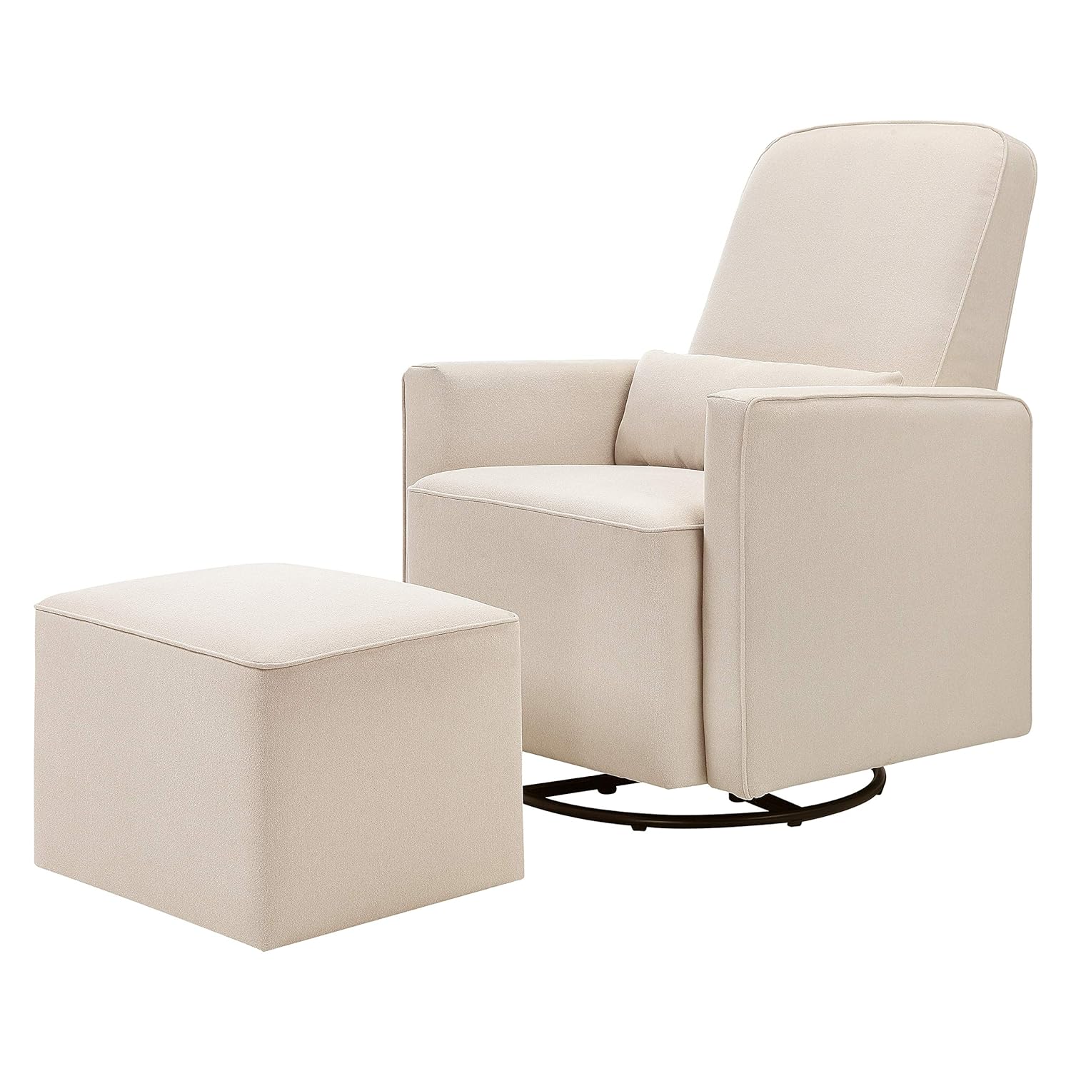 DaVinci Olive Swivel Glider with Ottoman, Cream, Greenguard Certified