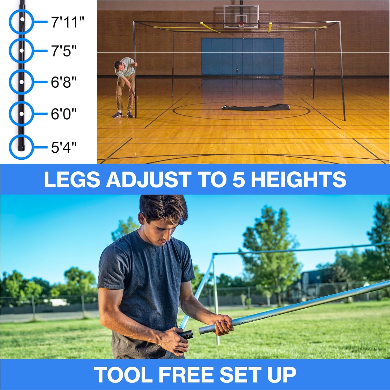 9 Square Castle Squares, Portable Adjustable Metal Game Set