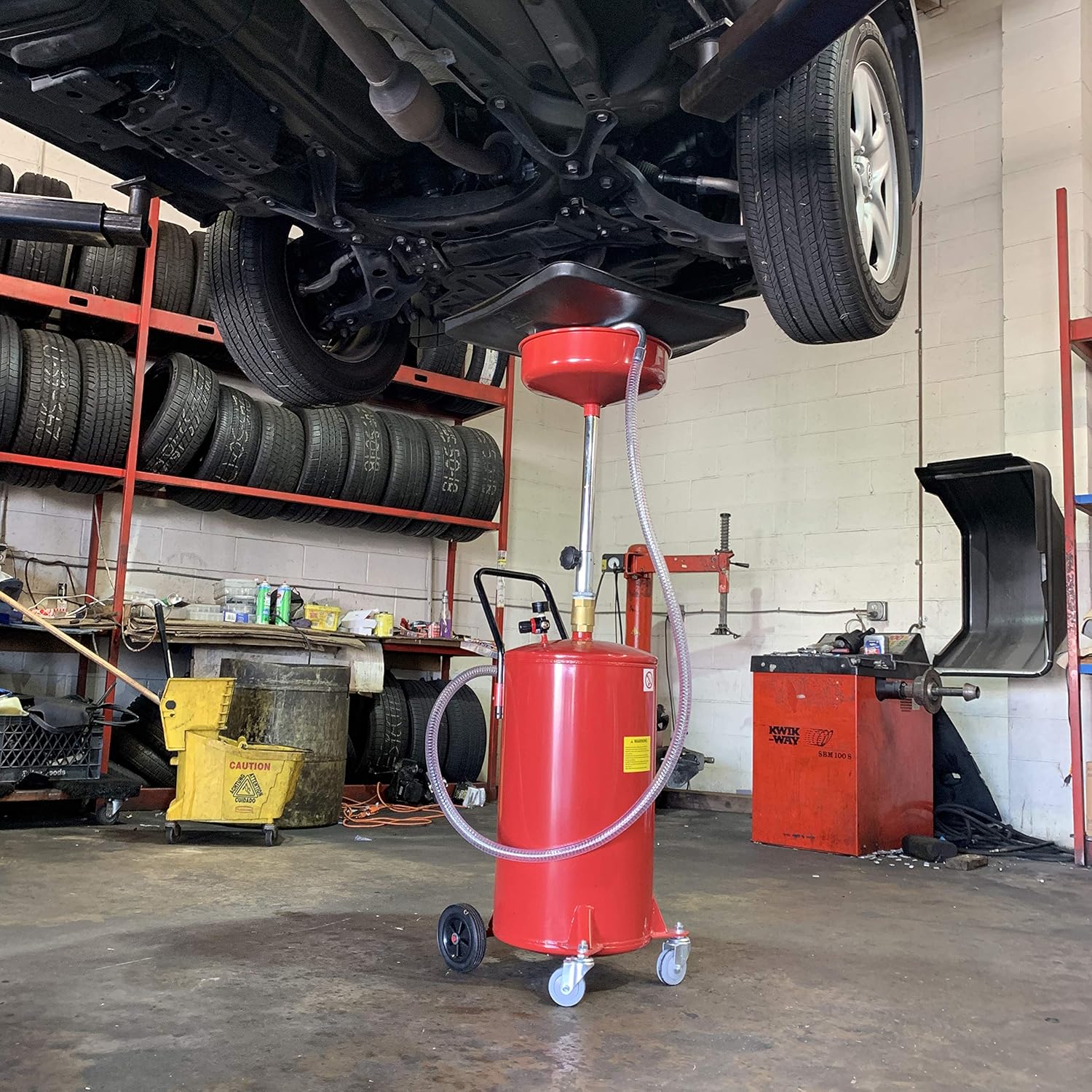 ARKSEN 20 Gallon Waste Oil Drain Tank, Portable, Adjustable Height