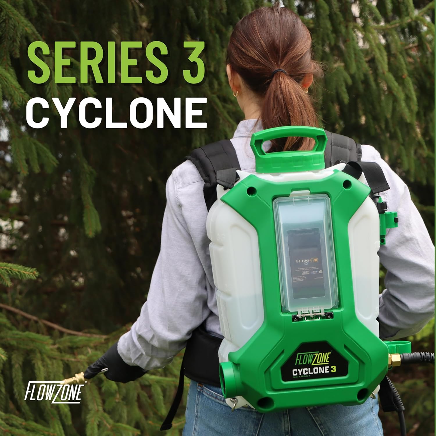 FlowZone Cyclone 3 Backpack Sprayer, 4-Gallon, Battery Powered
