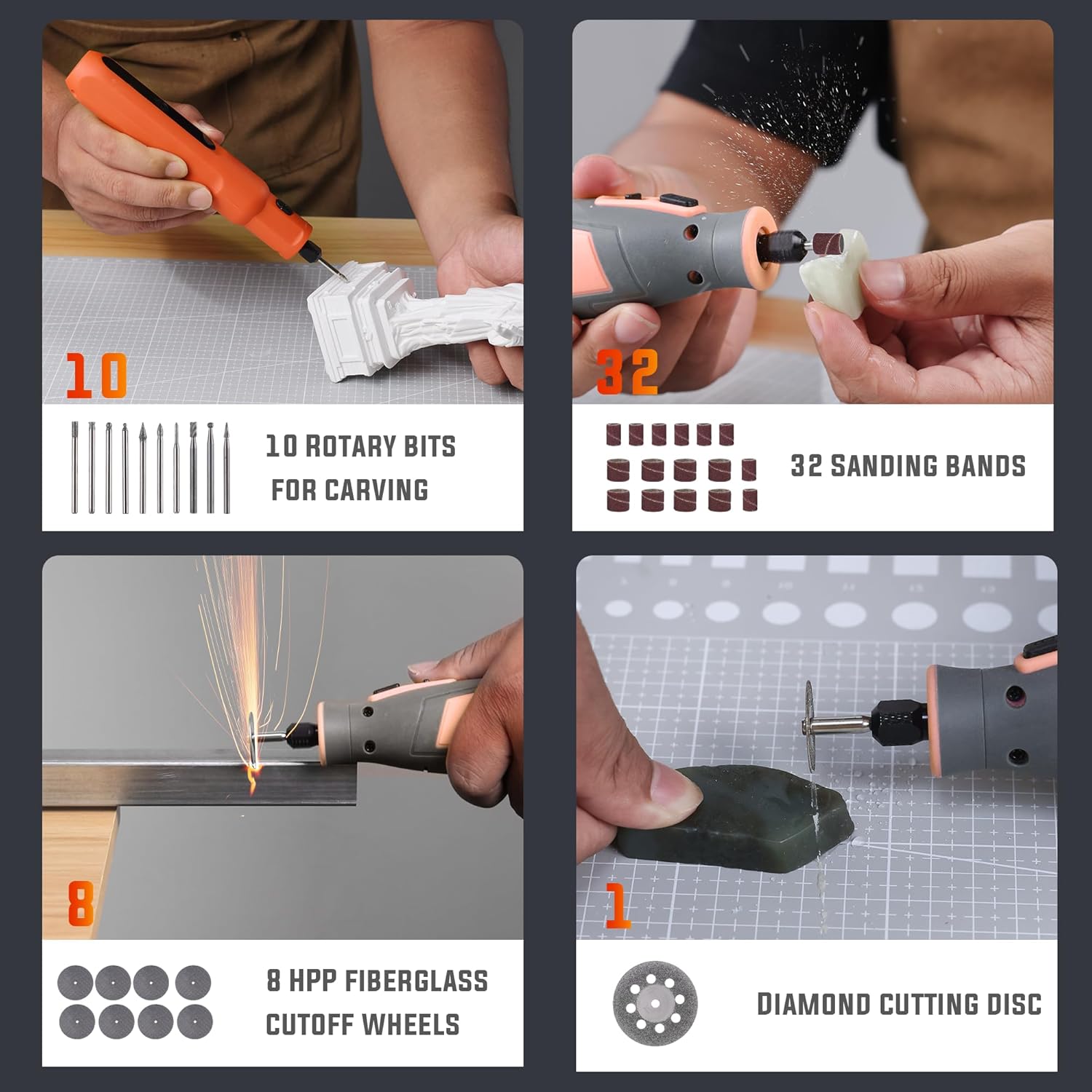 Katerk 420PCS Rotary Tool Accessories Kit, Fits Dremel, 1/8