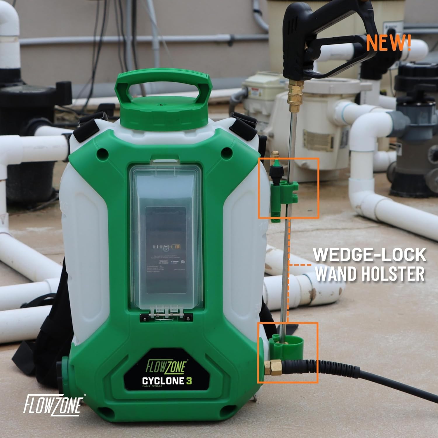 FlowZone Cyclone 3 Backpack Sprayer, 4-Gallon, Battery Powered