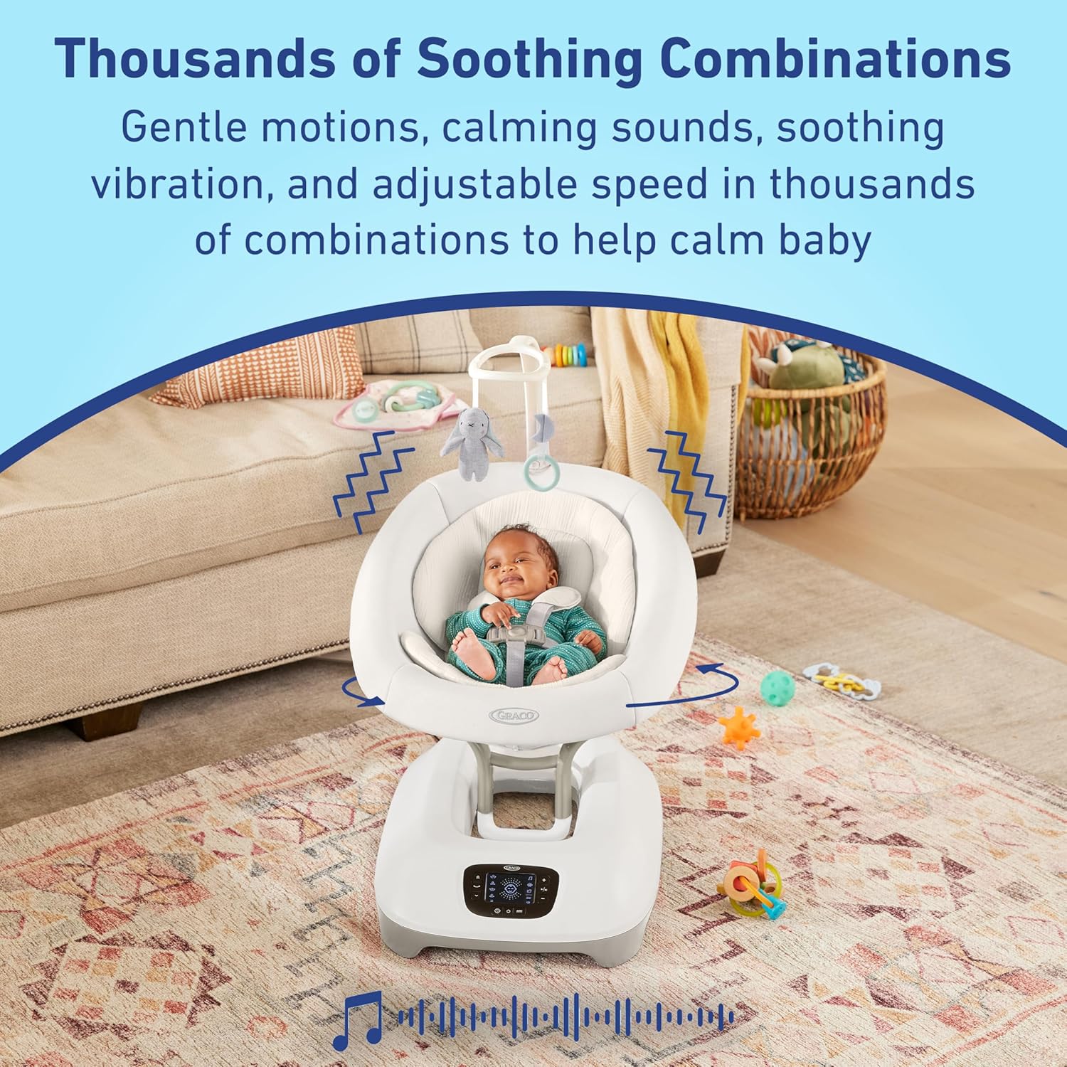 Graco SmartSense Baby Swing with Cry Detection, Rori