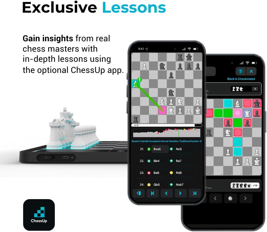 ChessUp 2 Electronic Chess Board with AI & WiFi, TouchSense Pieces