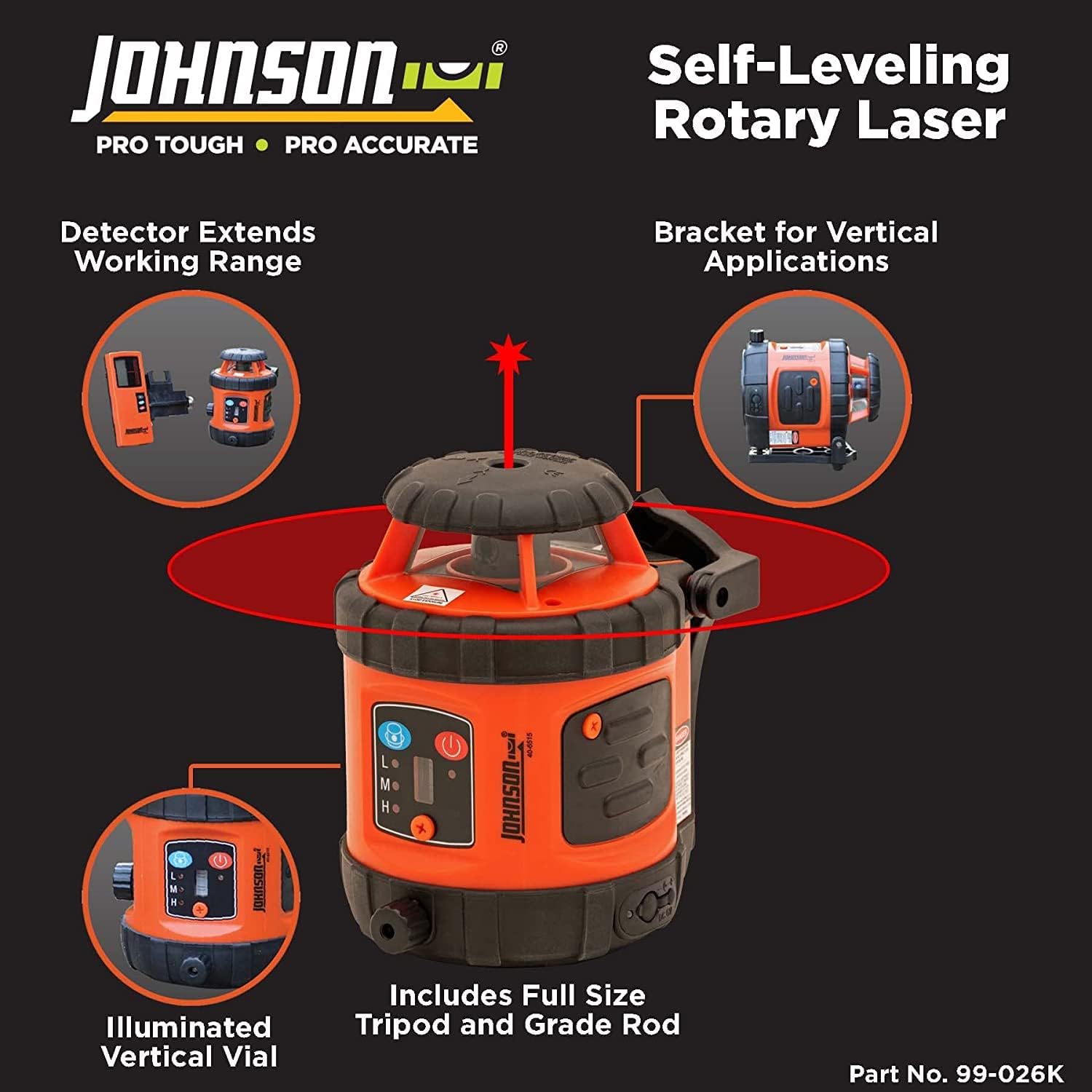 Johnson 99-026K Rotary Light System, Self-Leveling, Hard Case