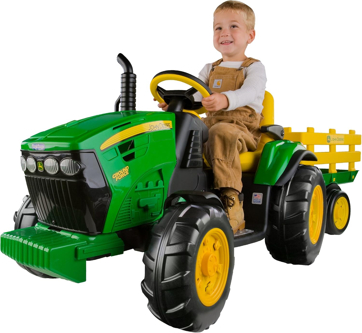 Peg Perego John Deere 12V Ride-On Tractor with Trailer