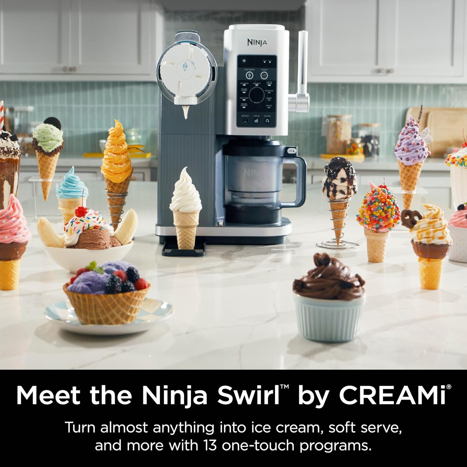 Ninja Swirl Ice Cream & Soft Serve Maker, 13-in-1, NC701