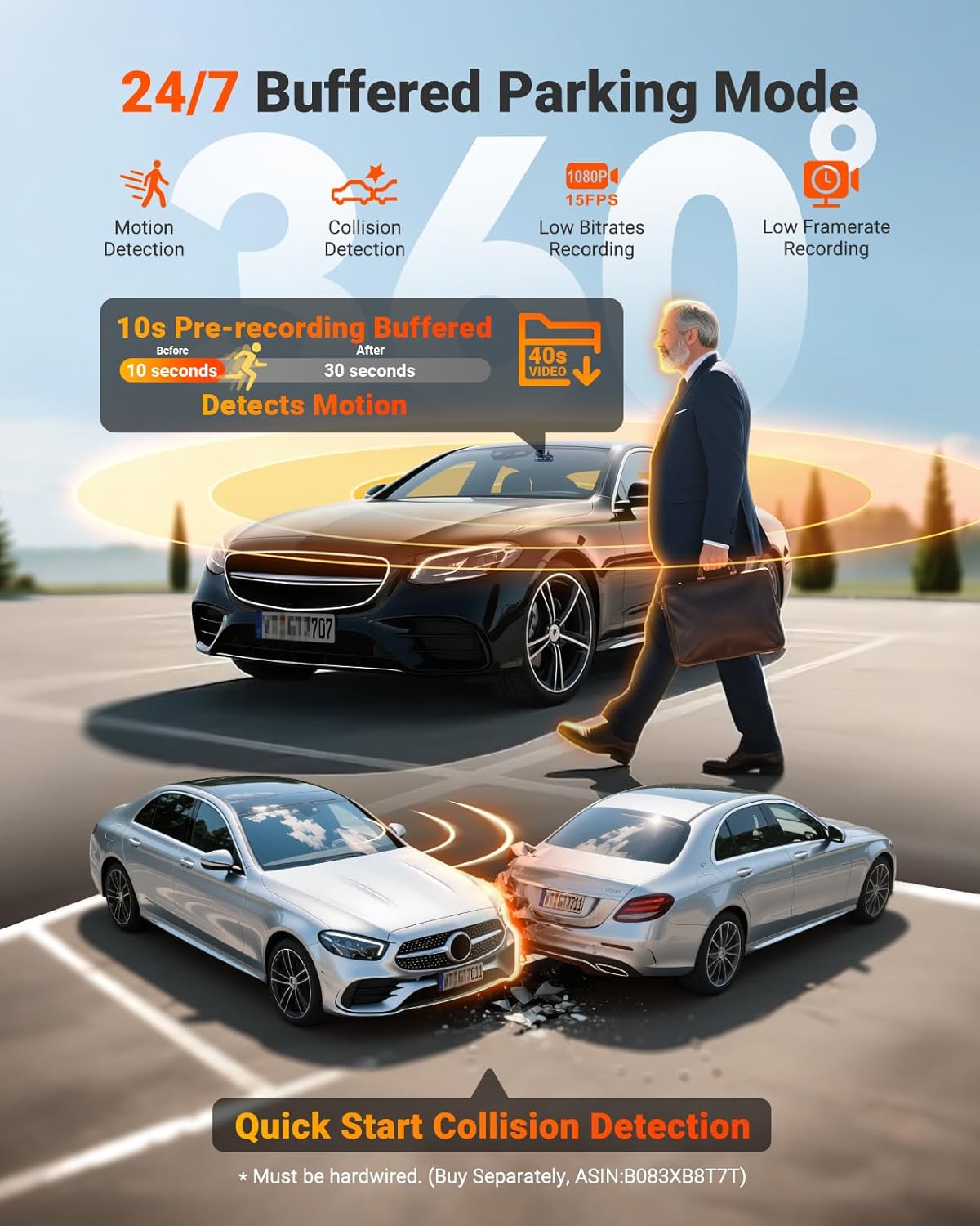 Vantrue N5S 360° WiFi Dash Cam, STARVIS 2, GPS, LTE, 1TB Support