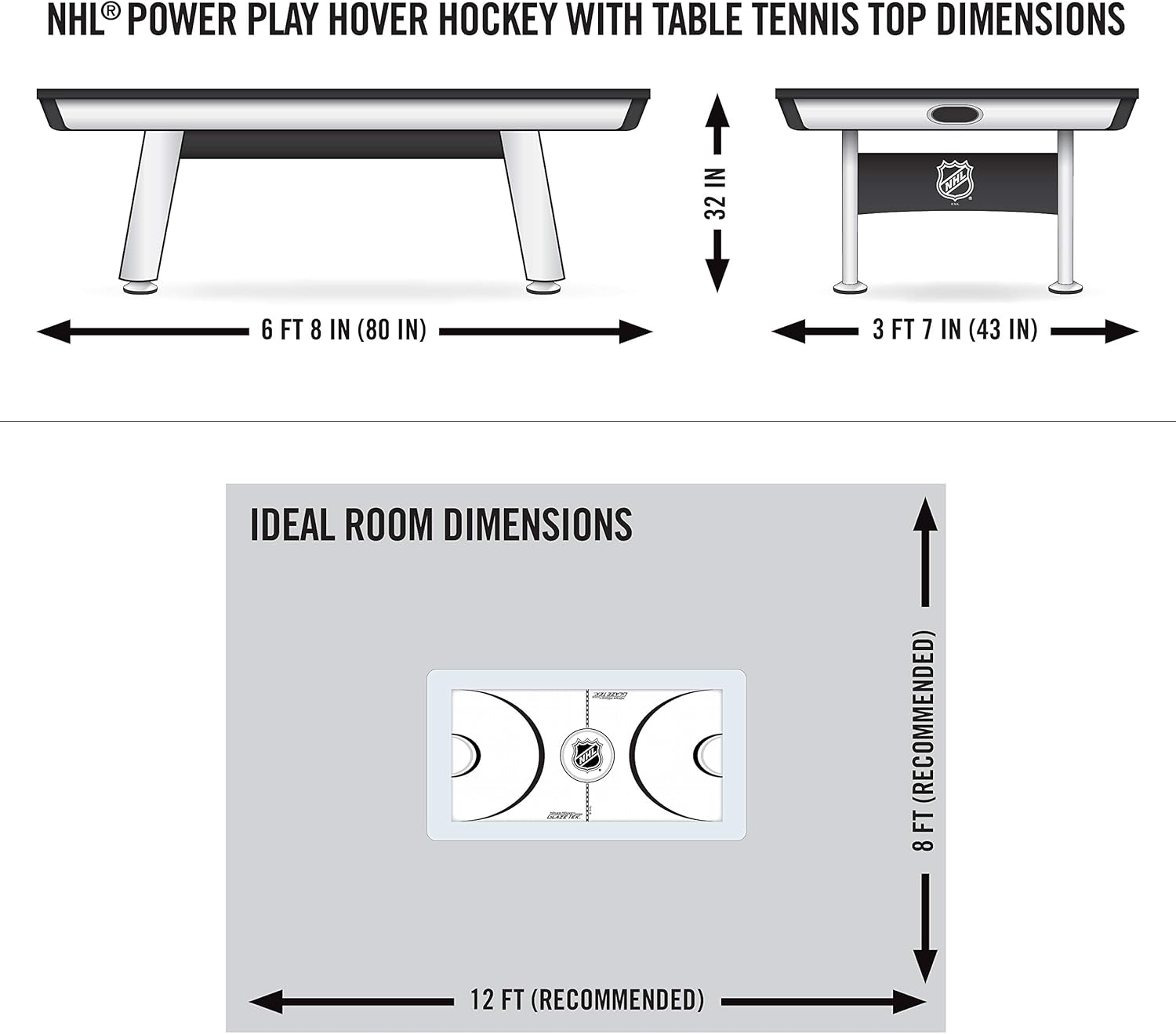 EastPoint 2-in-1 Air Hockey & Table Tennis Game Table, Multi-Game