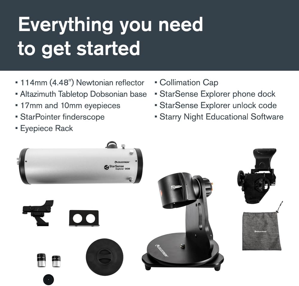 Celestron StarSense Explorer 114mm Dobsonian Telescope, App-Enabled